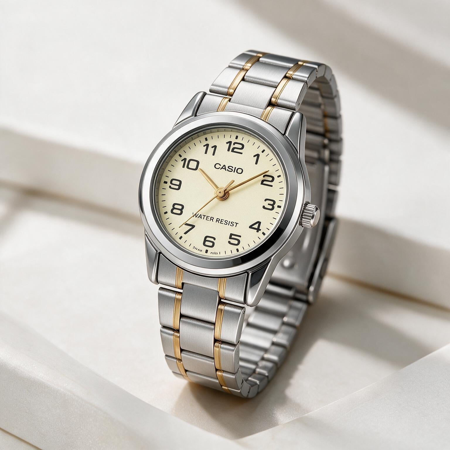 Reloj Casio LTP-V001SG-9B Analógico Bicolor Dorado y Plateado – Dama