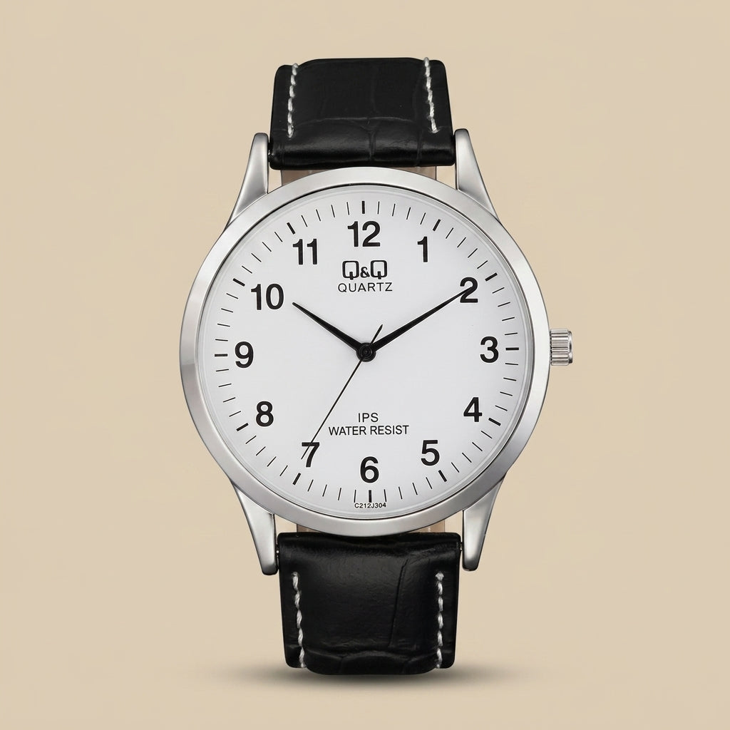 Reloj Q&Q C212J304Y para Caballero – Blanco, Negro y Plateado
