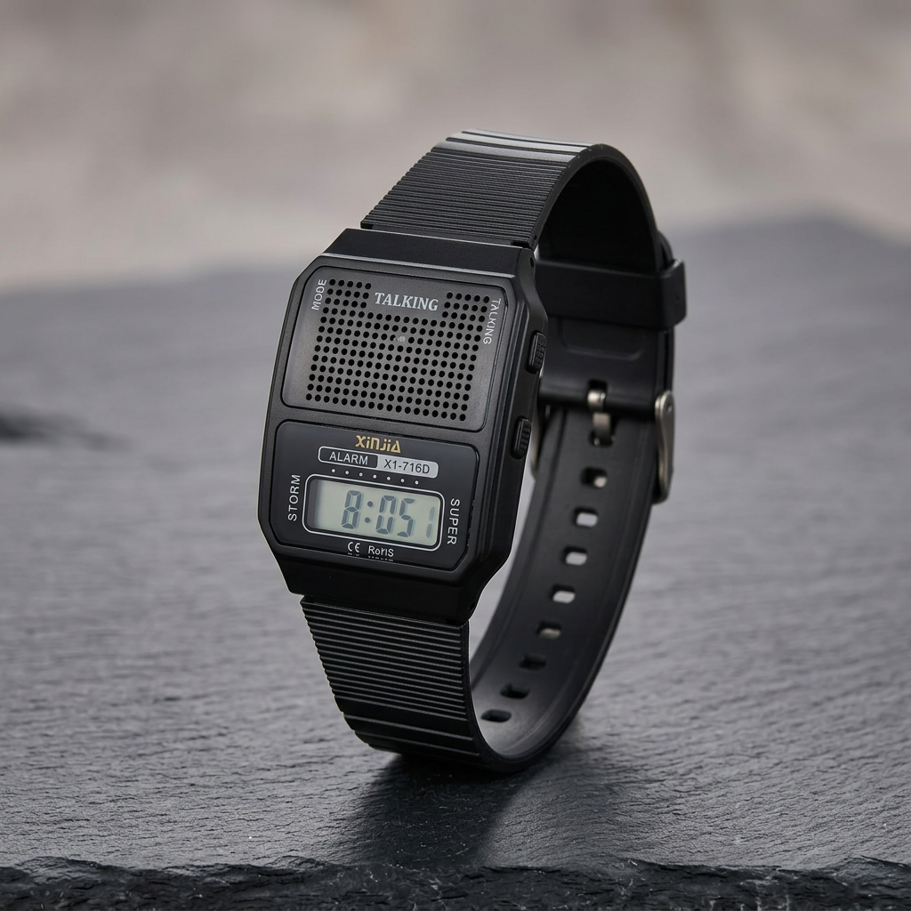 Reloj Parlante XinJia XJ-716S Digital Negro con Voz en Español – Unisex