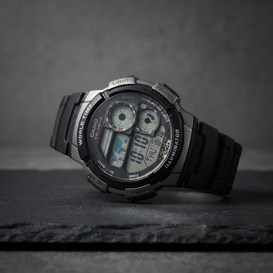Reloj Casio AE-1000W-1BV Digital Negro Hora Mundial 100M – Caballero
