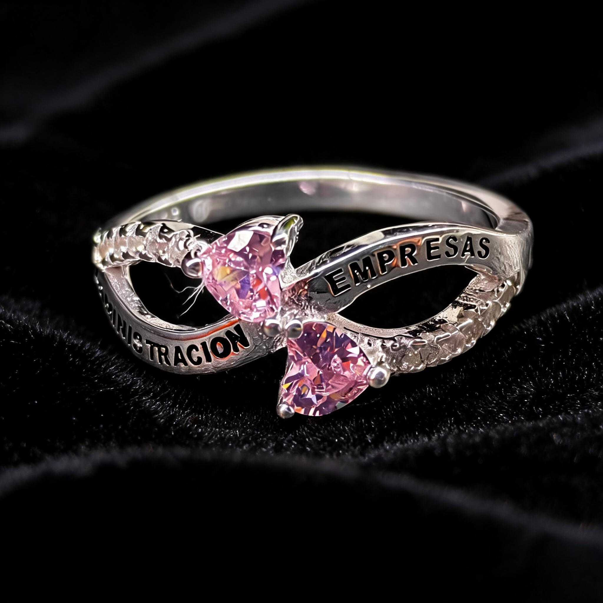Anillo Administración de Empresas Infinito Corazones Modelo 001