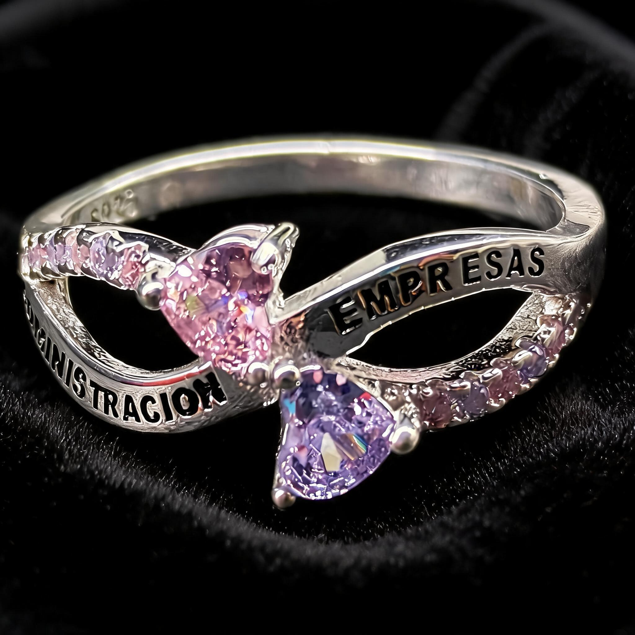 Anillo Administración de Empresas Infinito Corazones Modelo 001