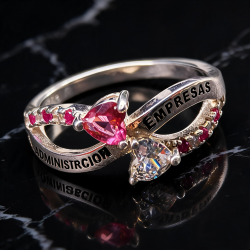 Anillo Administración de Empresas Infinito Corazones Modelo 001