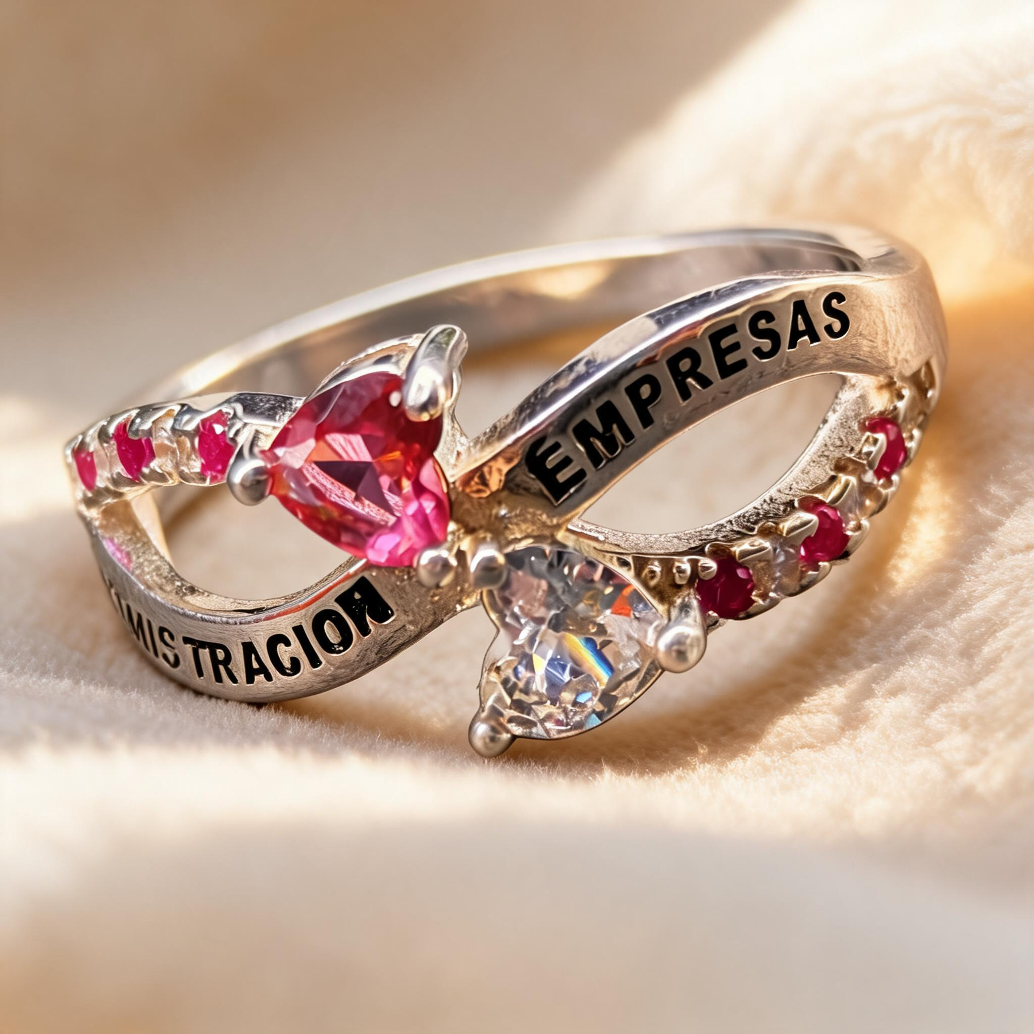 Anillo Administración de Empresas Infinito Corazones Modelo 001