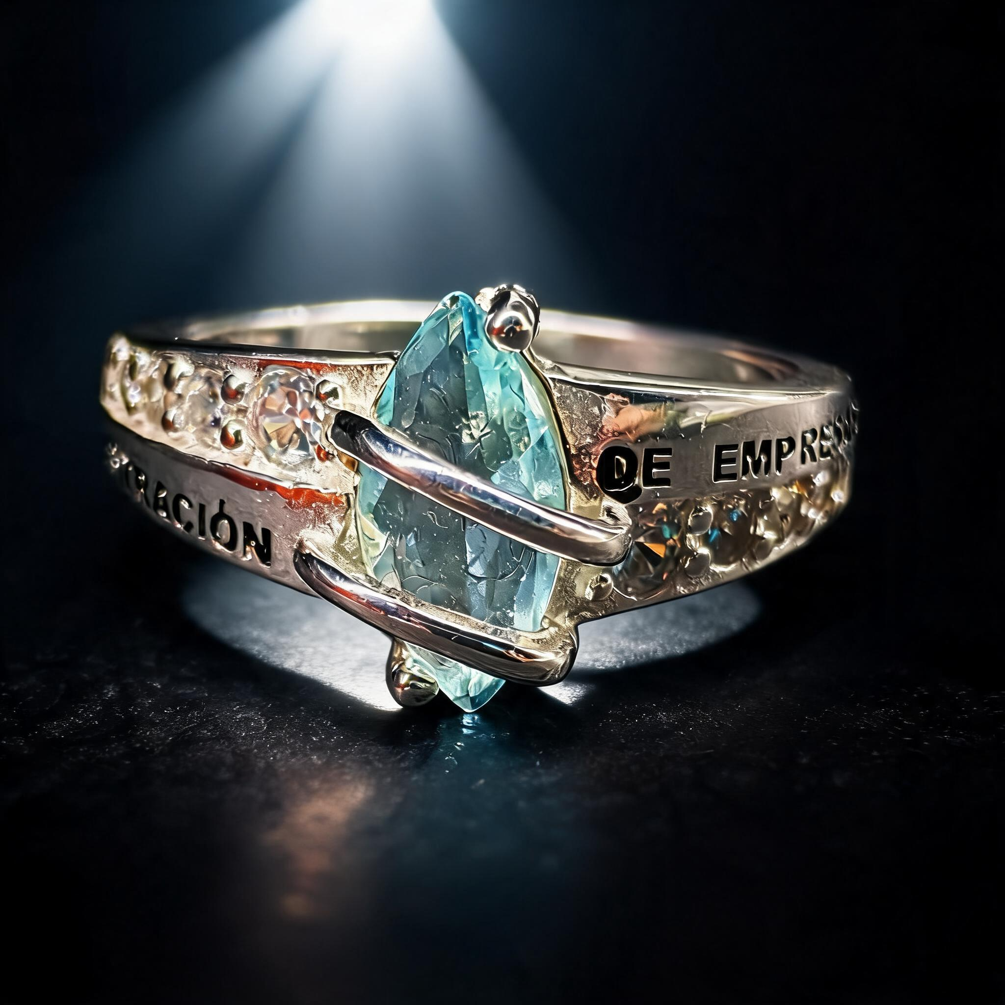 Anillo Administración de Empresas Elegante Piedra Central Modelo 002