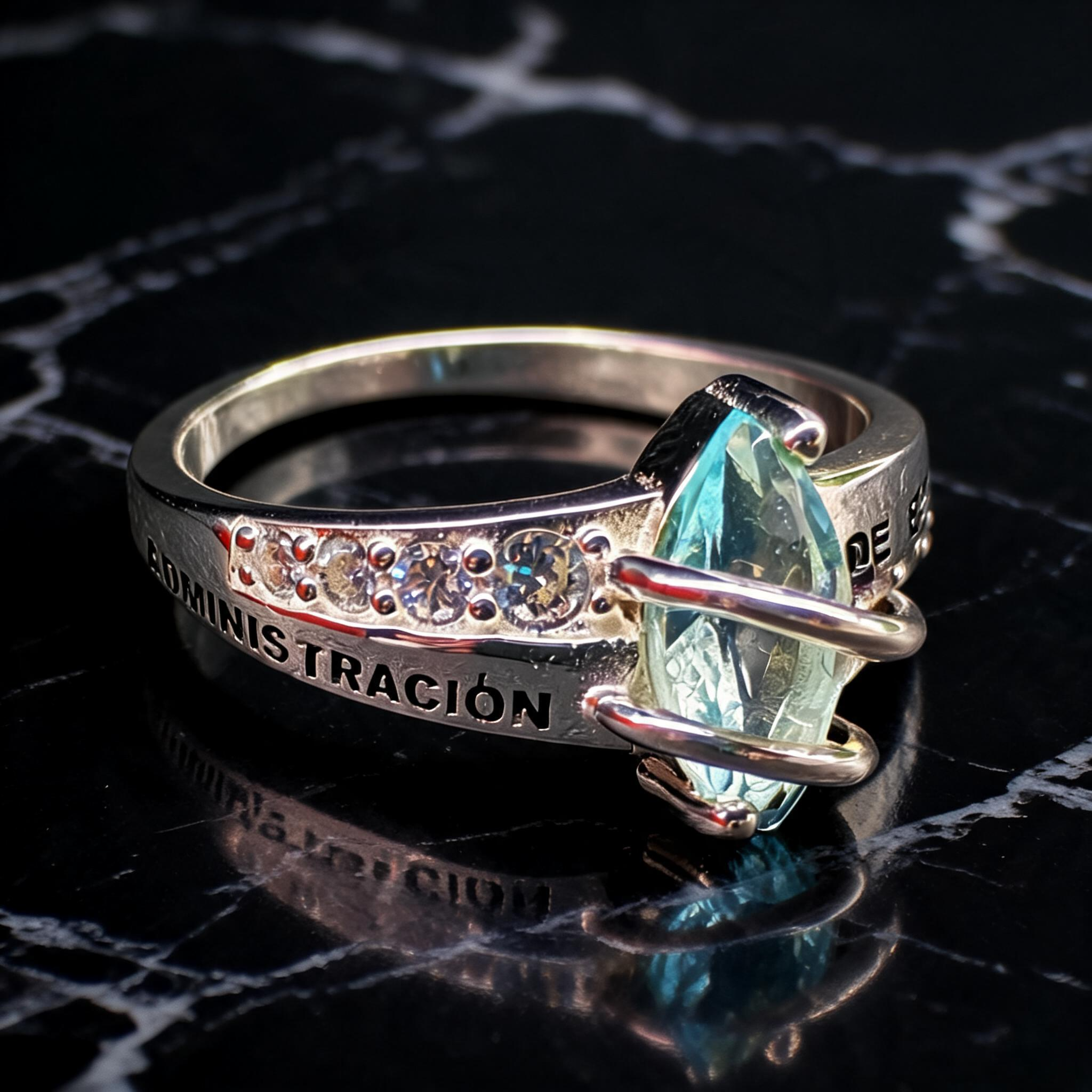 Anillo Administración de Empresas Elegante Piedra Central Modelo 002