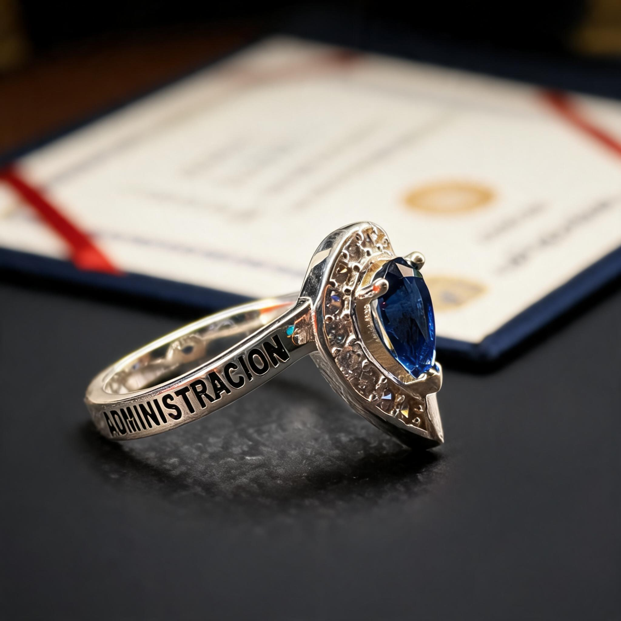 Anillo Administración de Empresas Lágrima Modelo 006