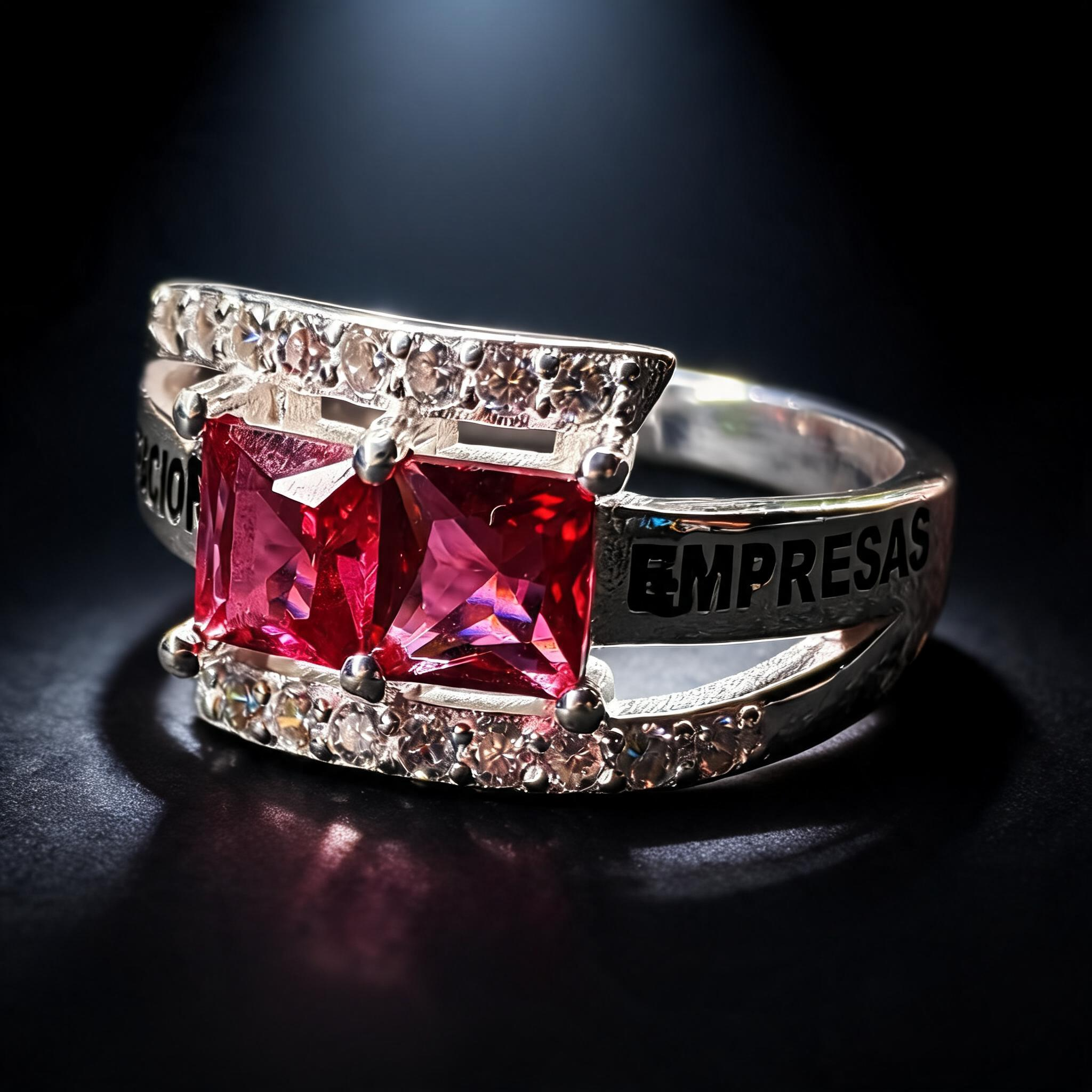 Anillo Administración de Empresas Doble Piedra Modelo 007