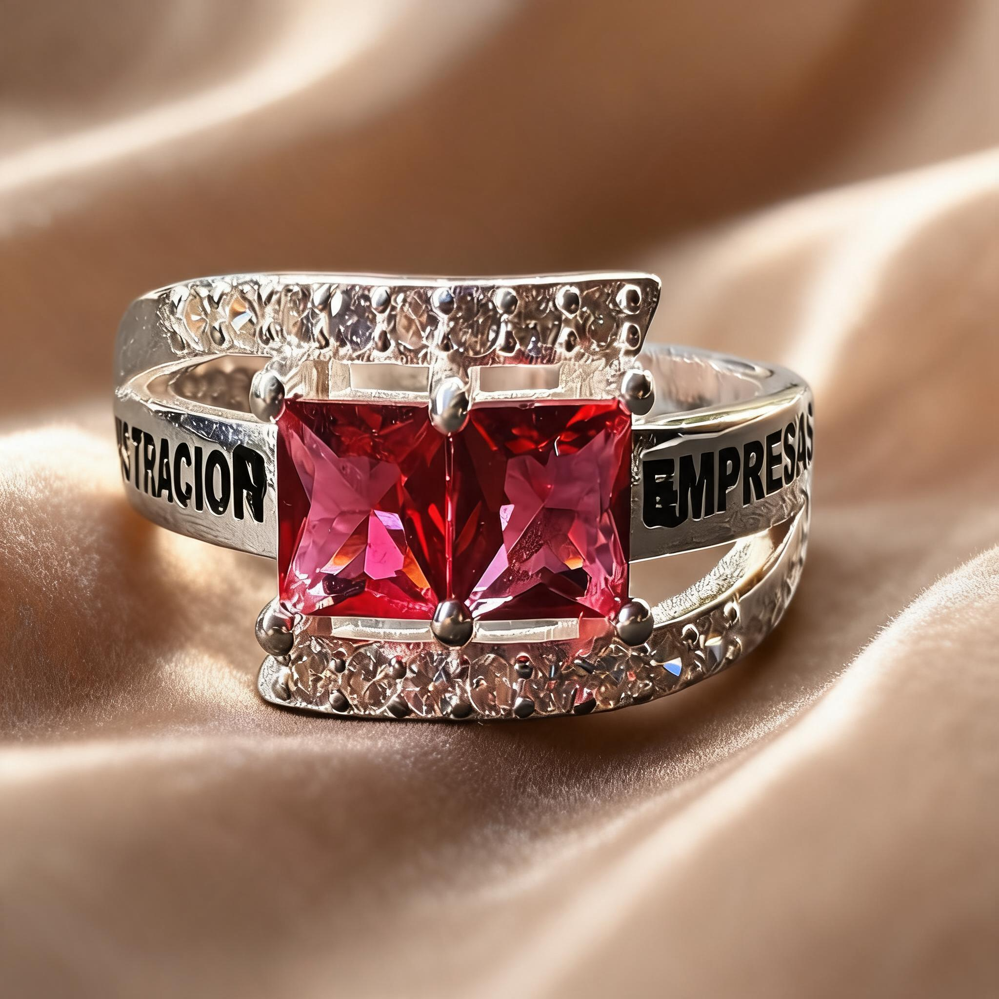 Anillo Administración de Empresas Doble Piedra Modelo 007