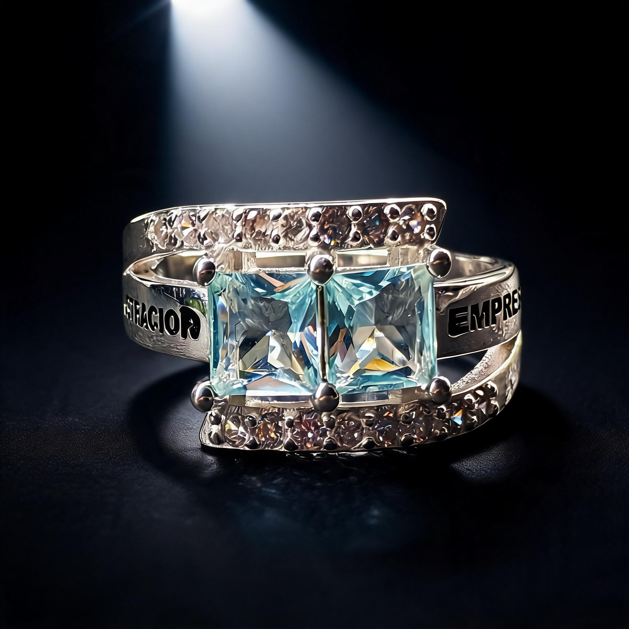 Anillo Administración de Empresas Doble Piedra Modelo 007