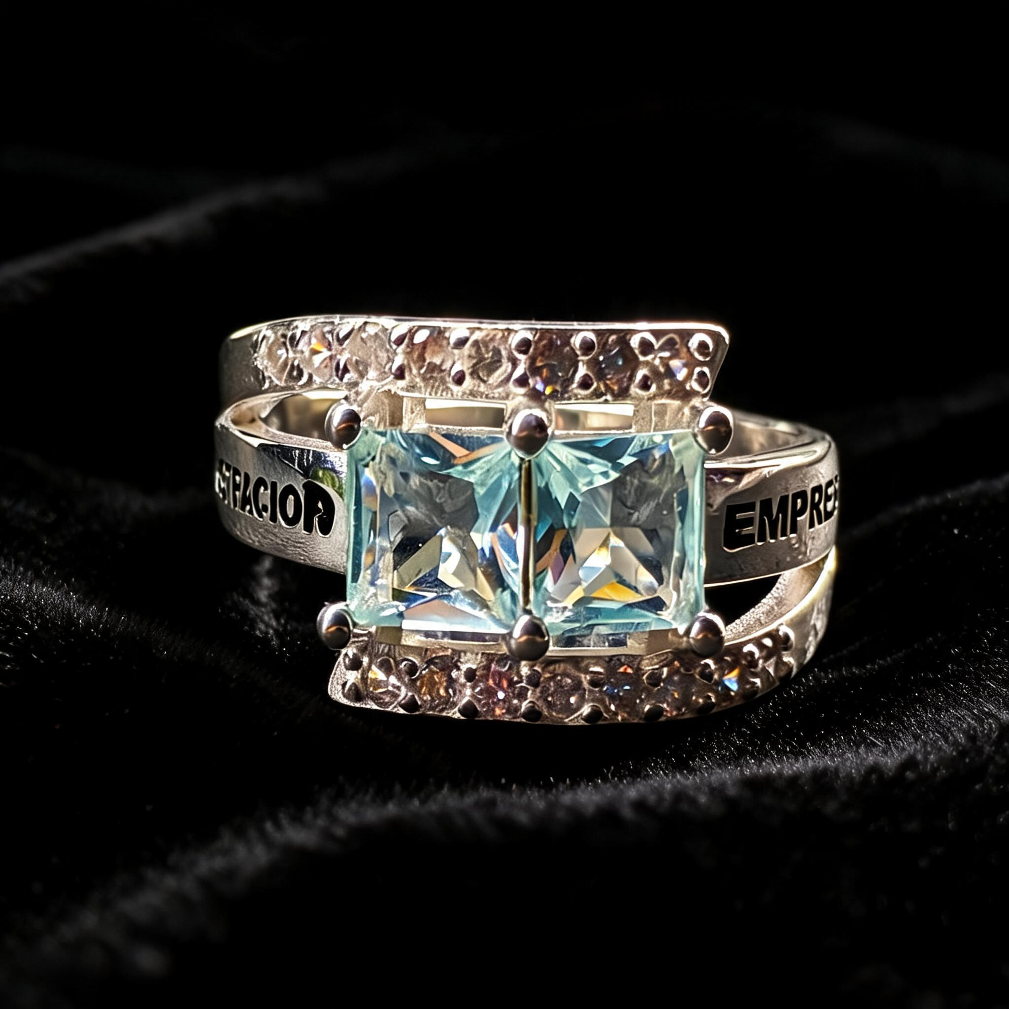 Anillo Administración de Empresas Doble Piedra Modelo 007