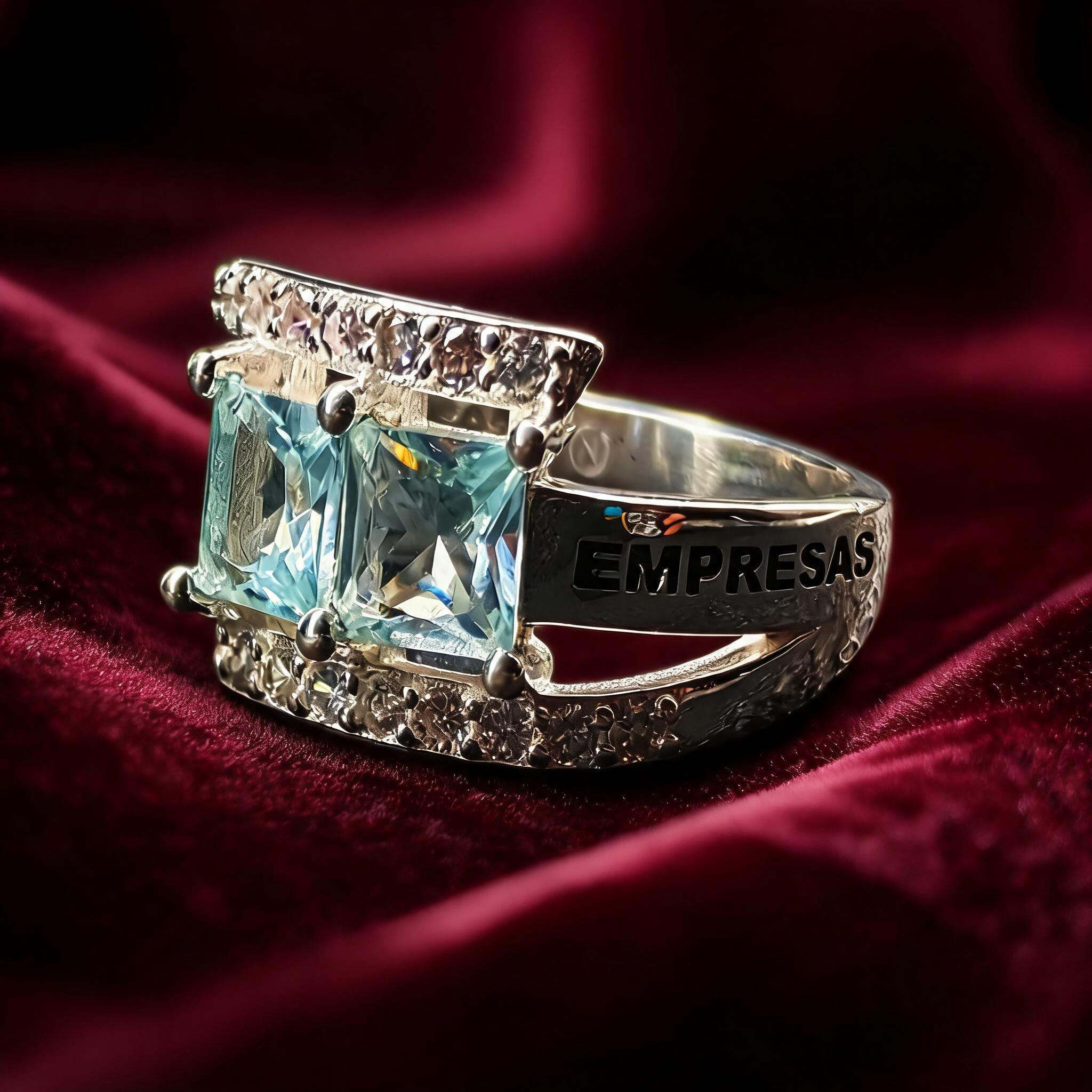 Anillo Administración de Empresas Doble Piedra Modelo 007