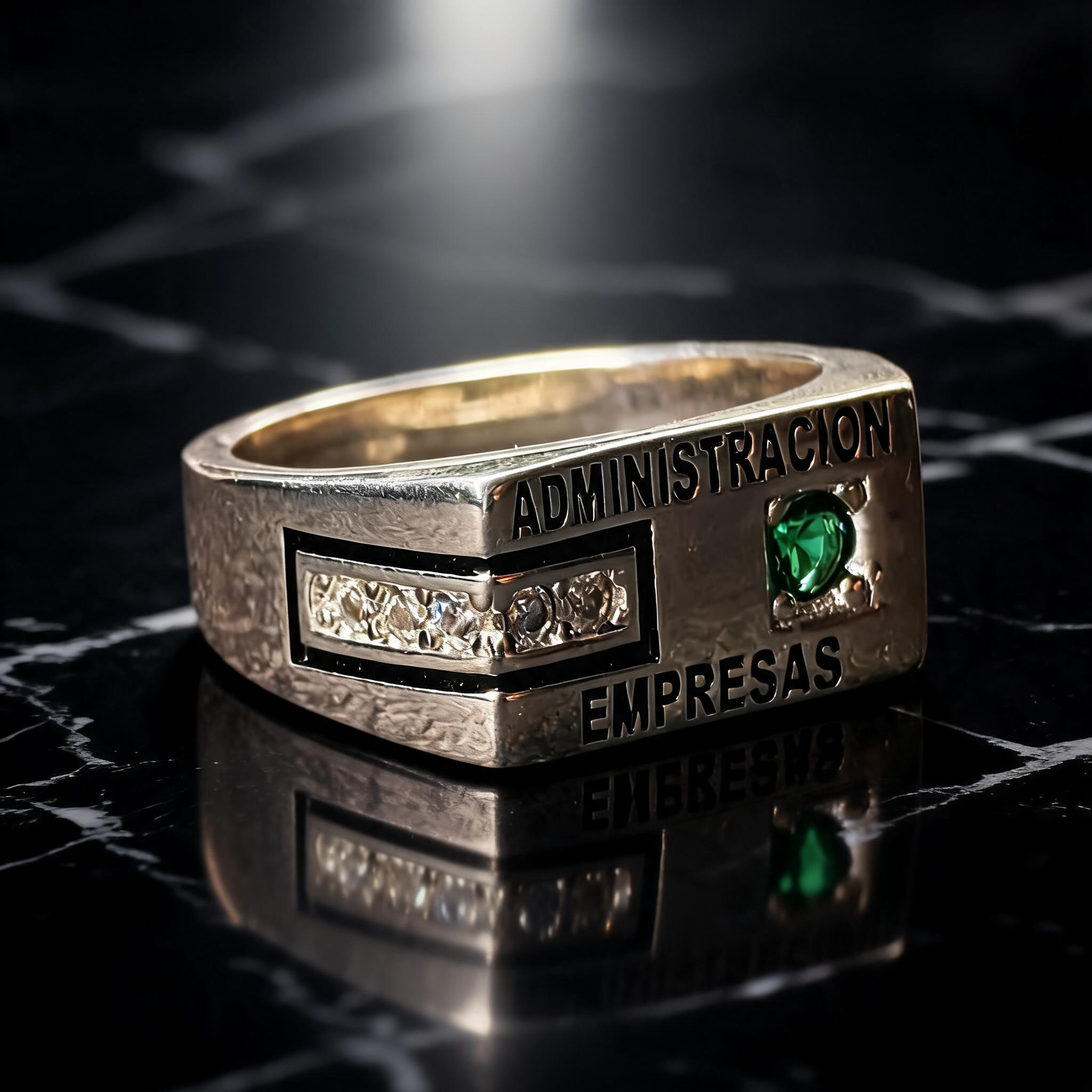 Anillo Administración de Empresas Sello Premium Modelo 010