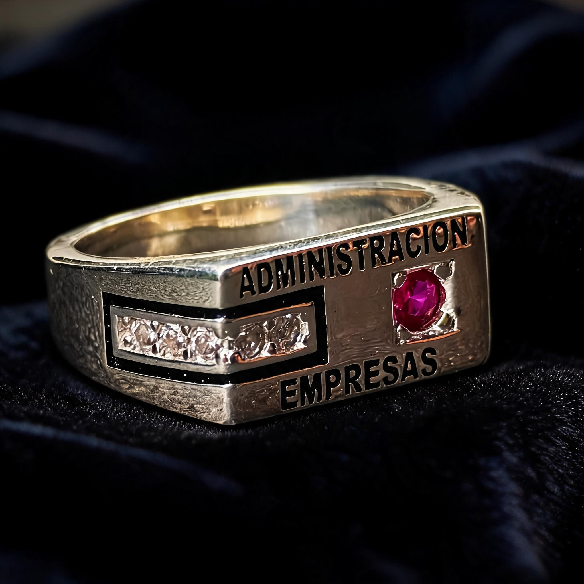 Anillo Administración de Empresas Sello Premium Modelo 010