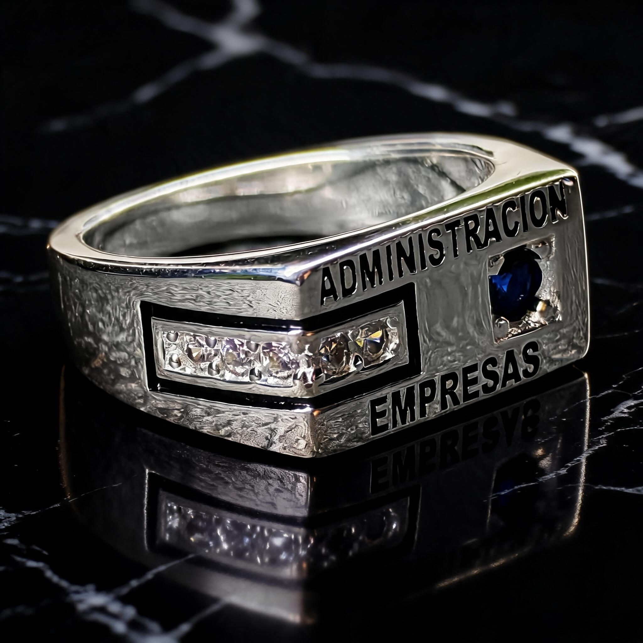 Anillo Administración de Empresas Sello Premium Modelo 010