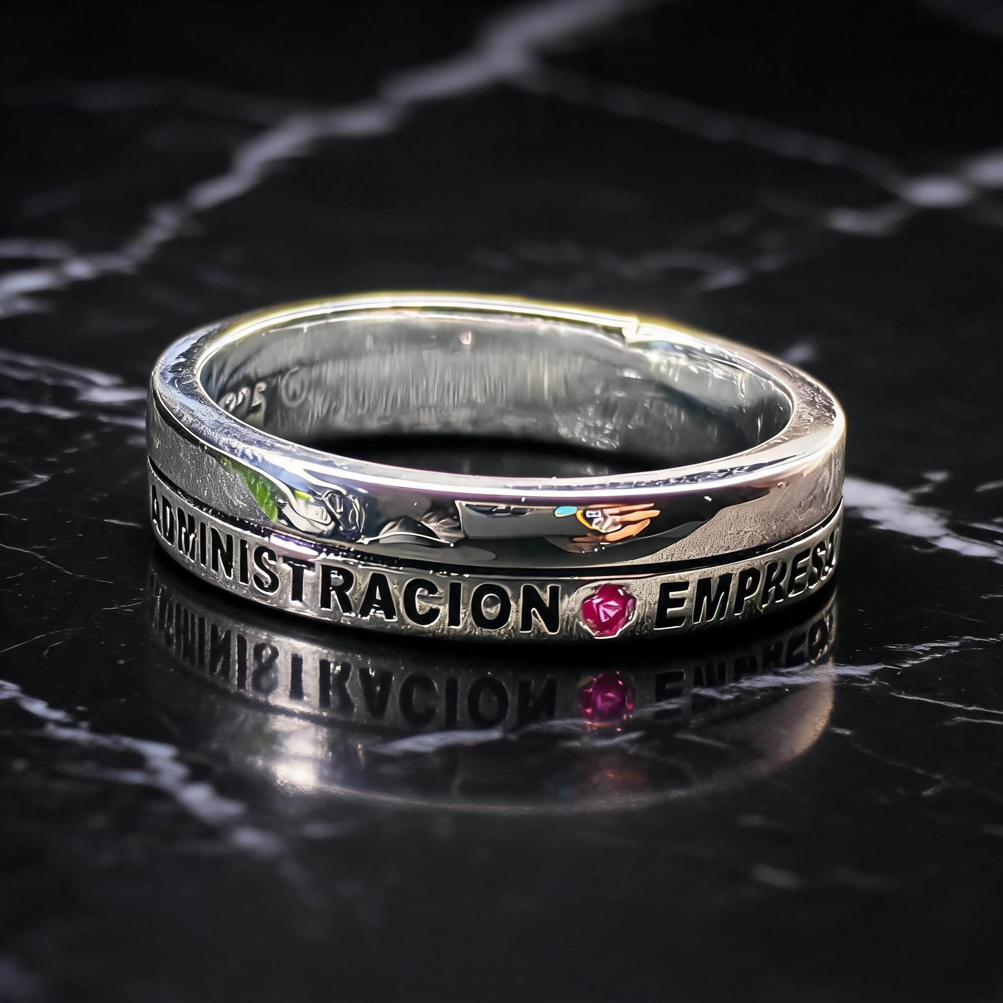 Anillo Administración de Empresas Banda Delgada Modelo 011