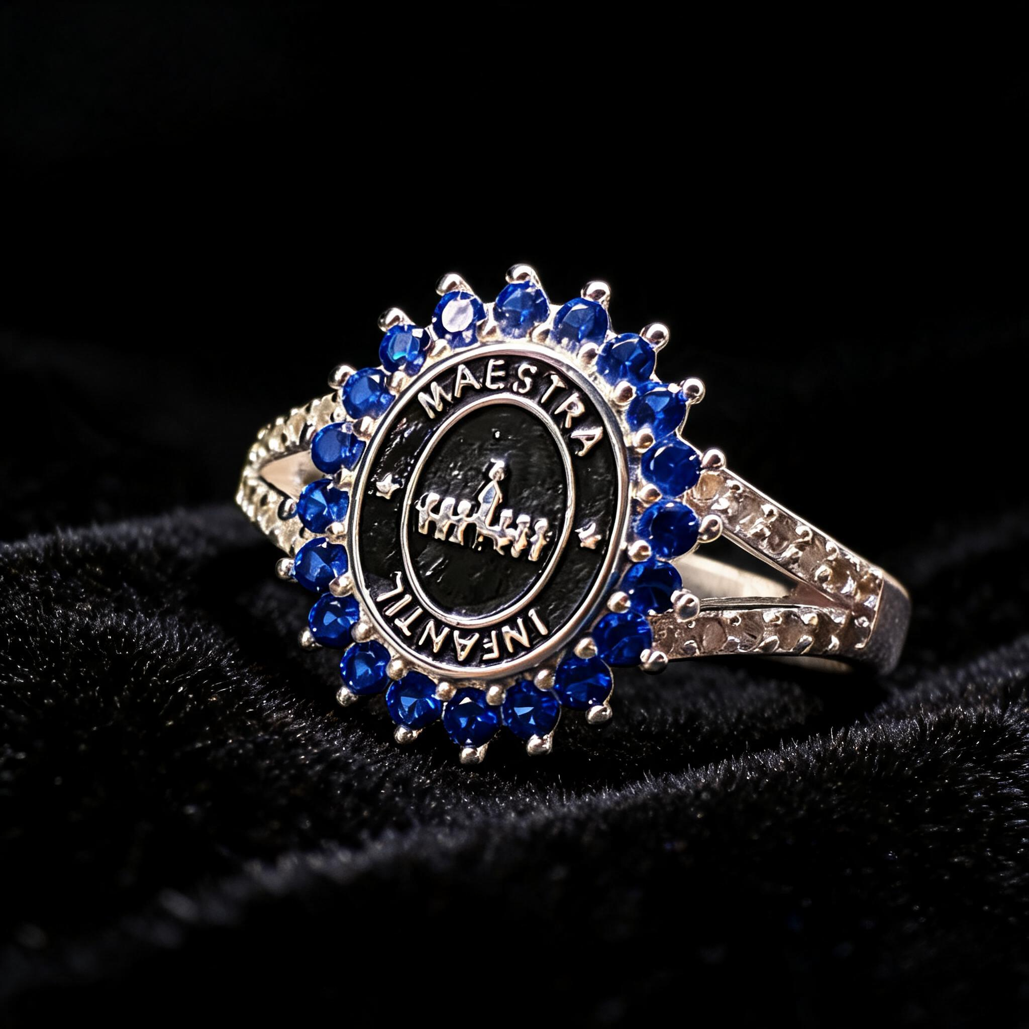 Anillo Maestra Infantil Oval Halo 01