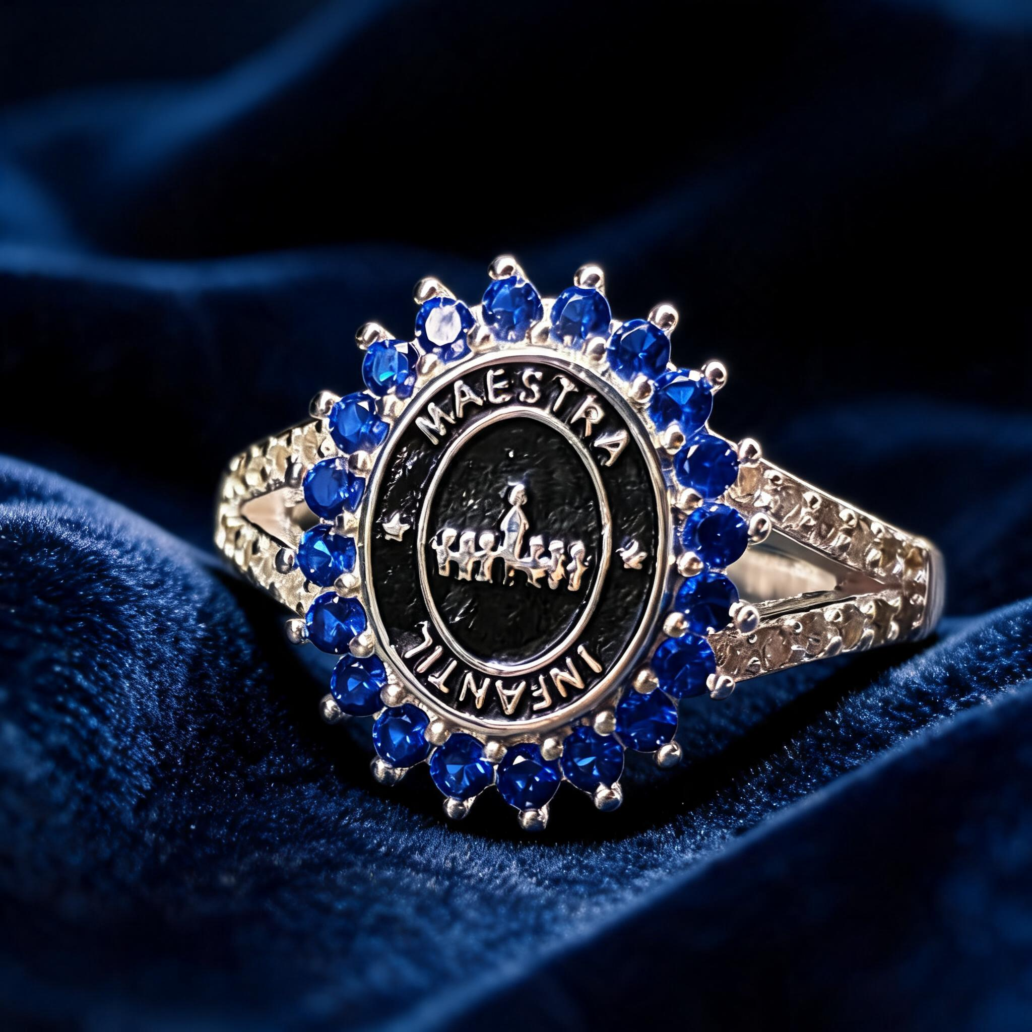 Anillo Maestra Infantil Oval Halo 01