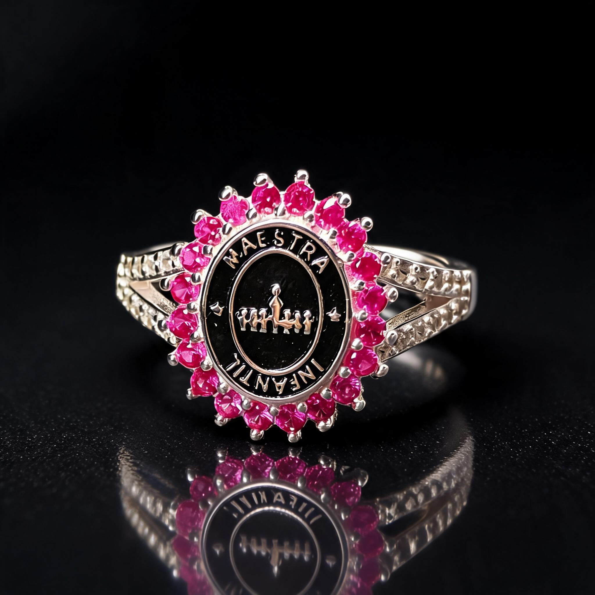 Anillo Maestra Infantil Oval Halo 01