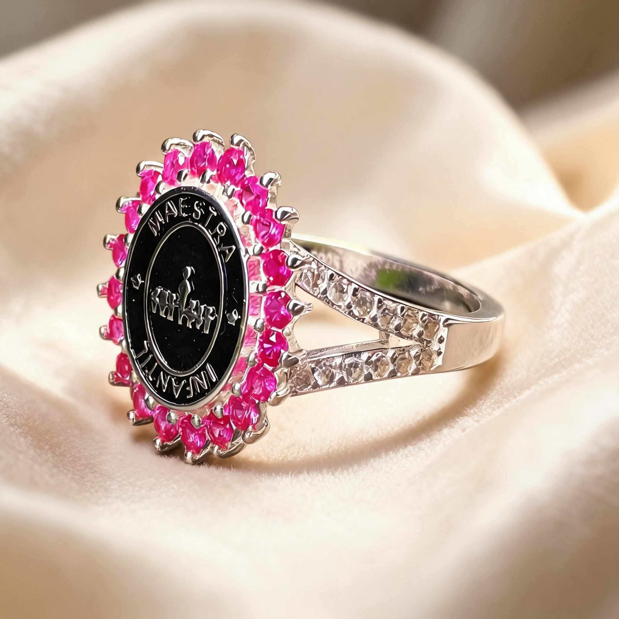 Anillo Maestra Infantil Oval Halo 01