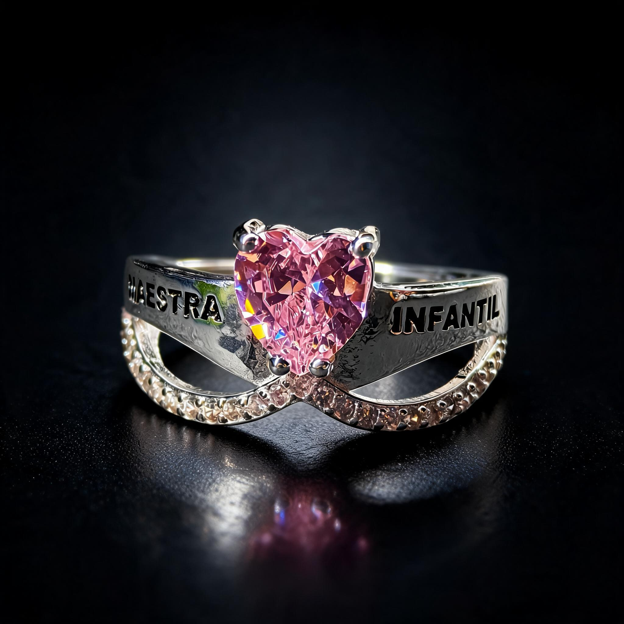 Anillo Maestra Infantil Oval Solitario 05