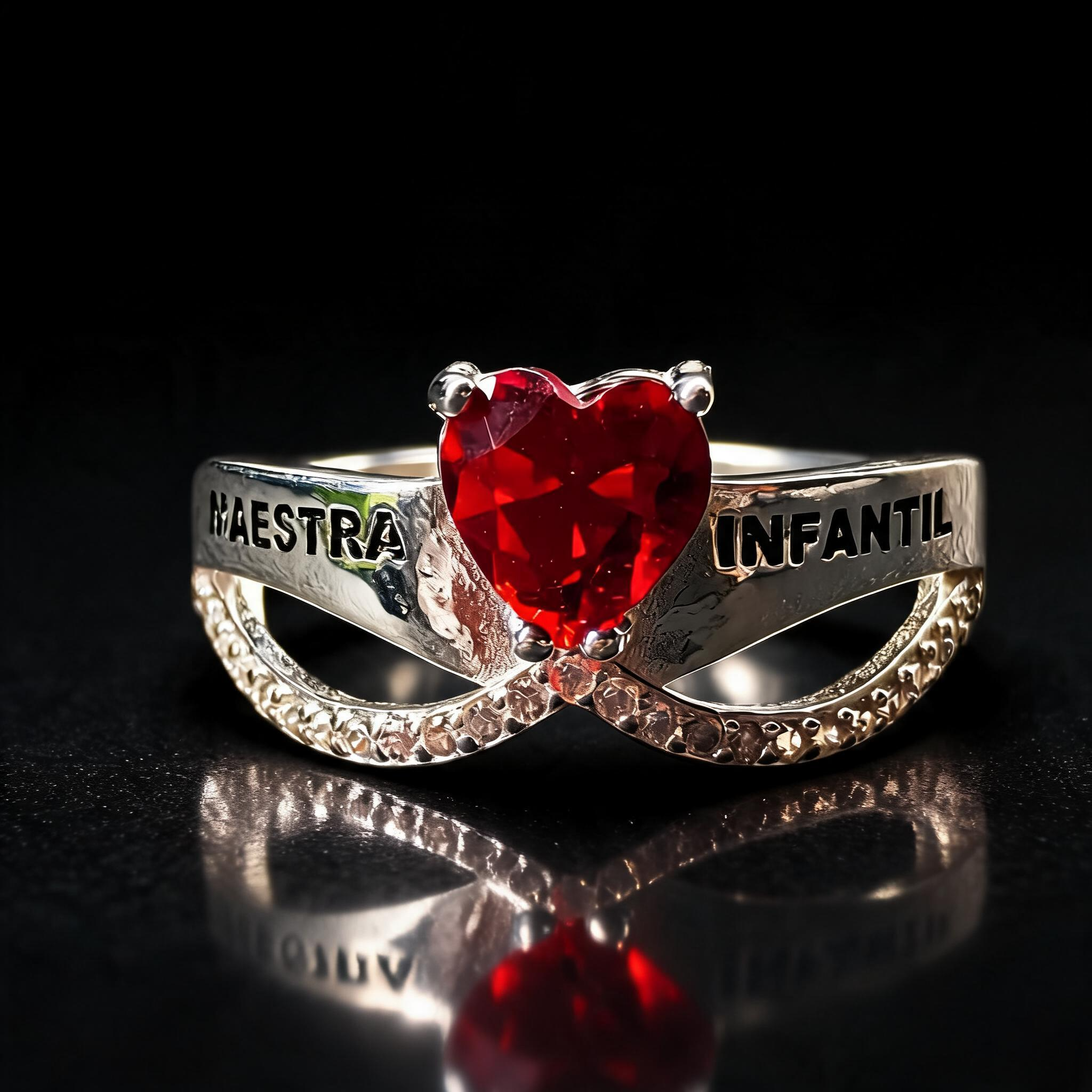 Anillo Maestra Infantil Oval Solitario 05