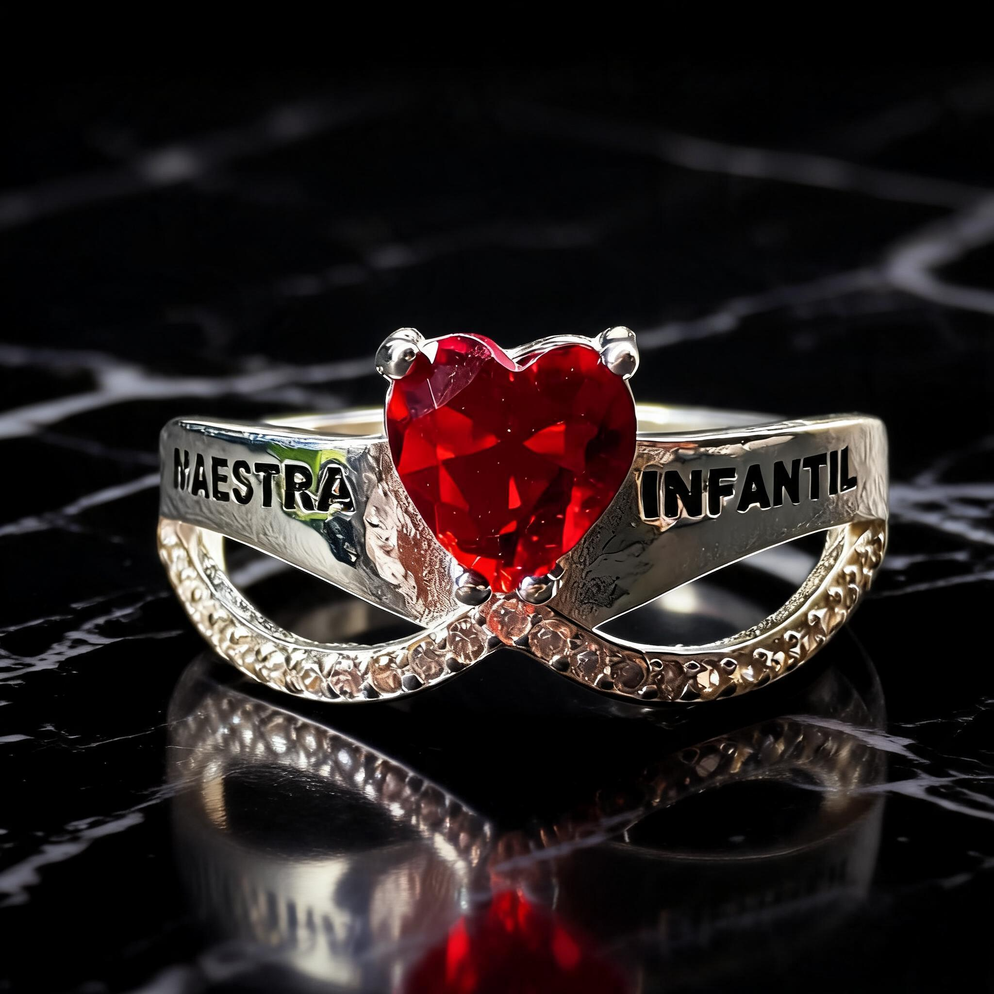 Anillo Maestra Infantil Oval Solitario 05