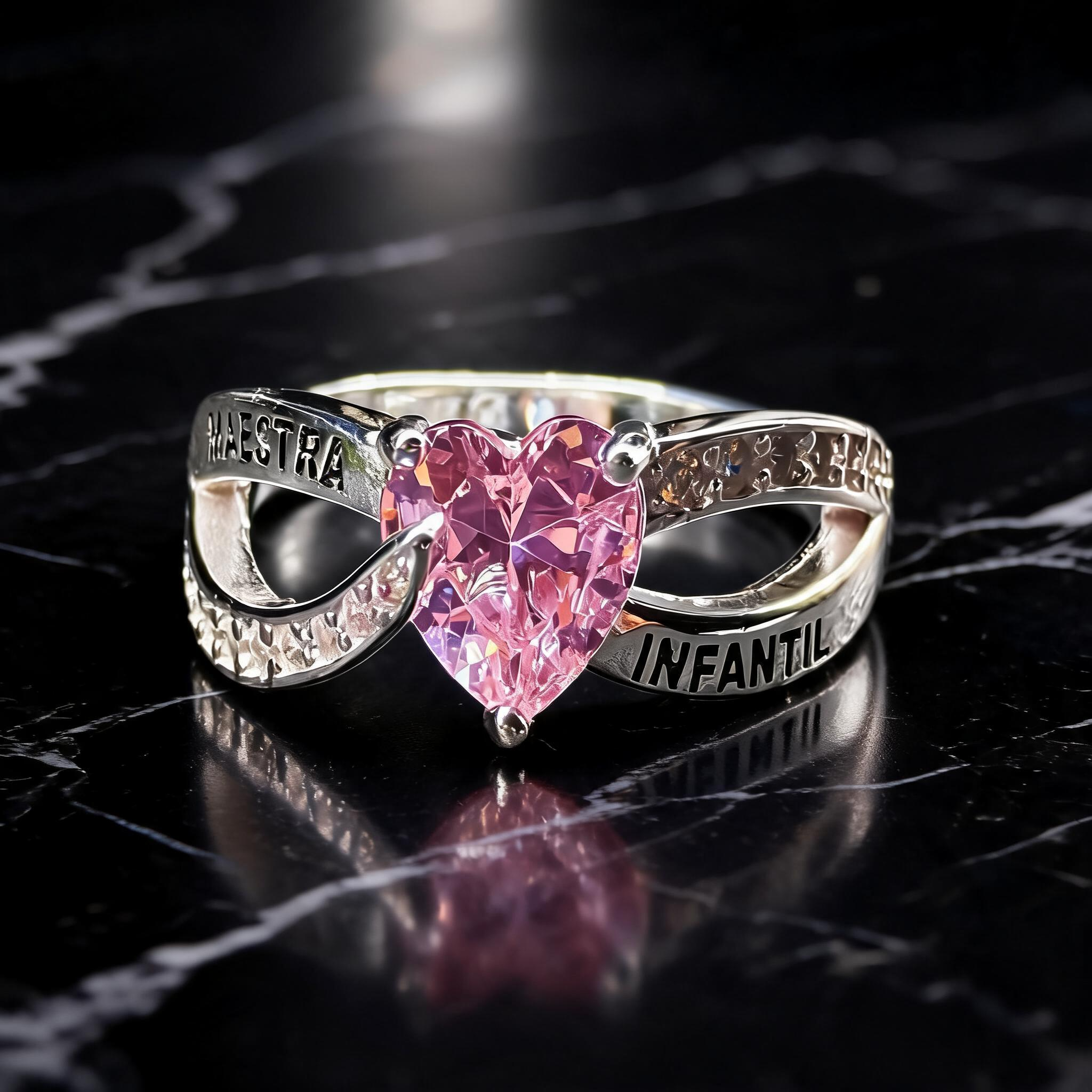 Anillo Maestra Infantil Heart Solitario 07