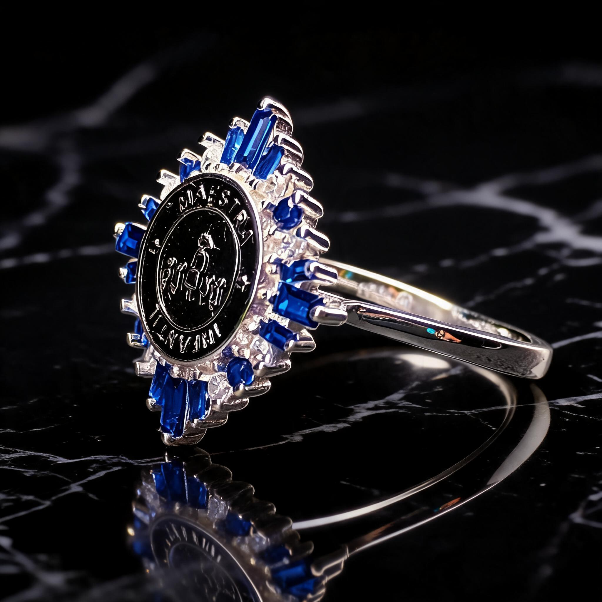 Anillo Maestra Infantil Medalla Rayos 08