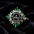 Anillo Maestra Infantil Medalla Rayos 08