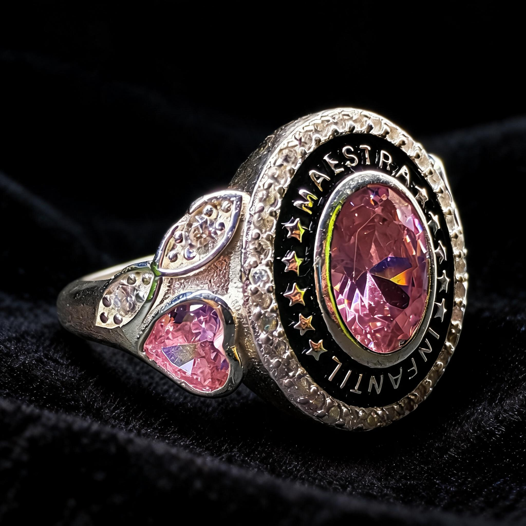 Anillo Maestra Infantil Medalla Oval Center 10