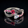 Anillo Diseño Gráfico Modelo 001 - Infinito Corazones Bicolor