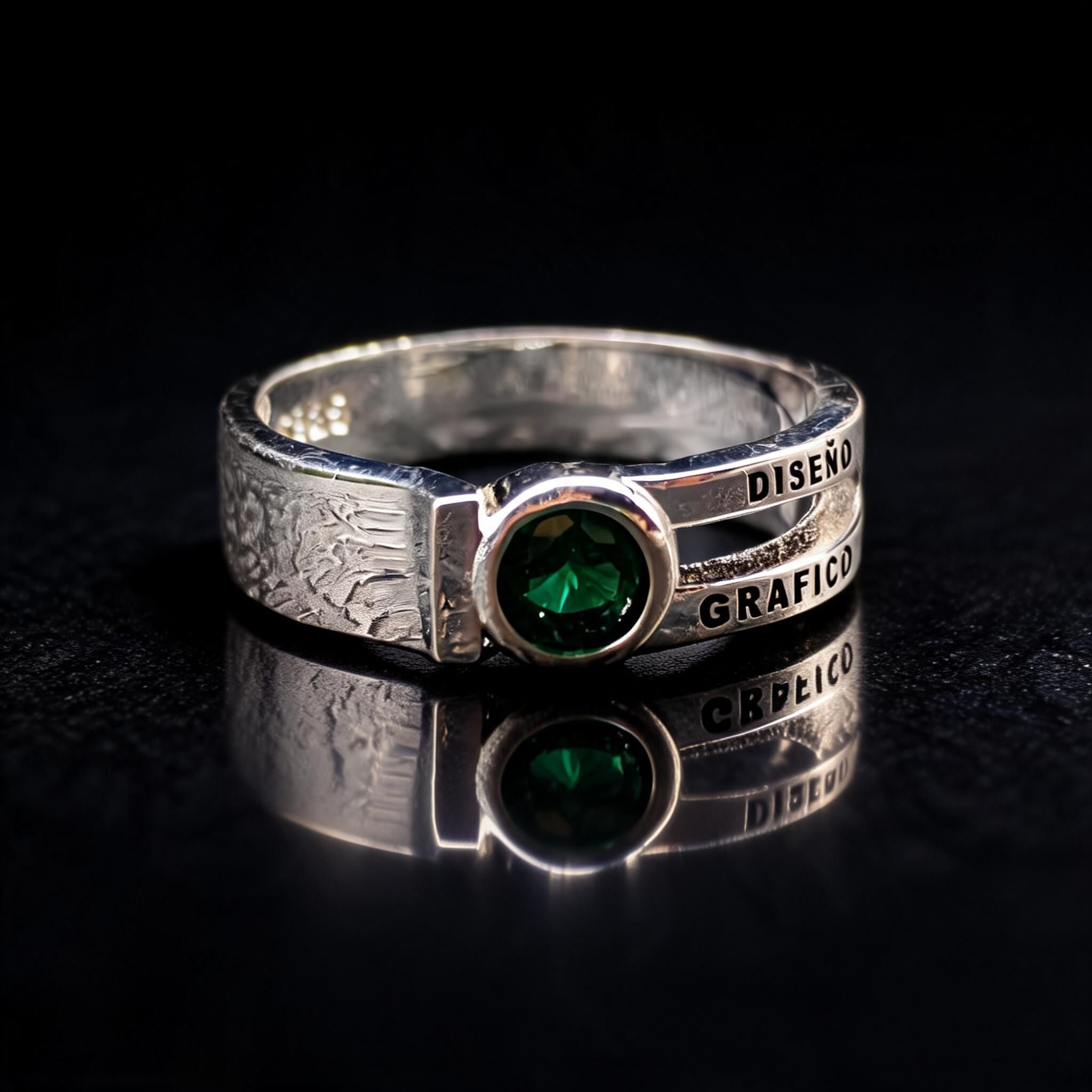 Anillo Diseño Gráfico Modelo 003 - Piedra Redonda Clásica