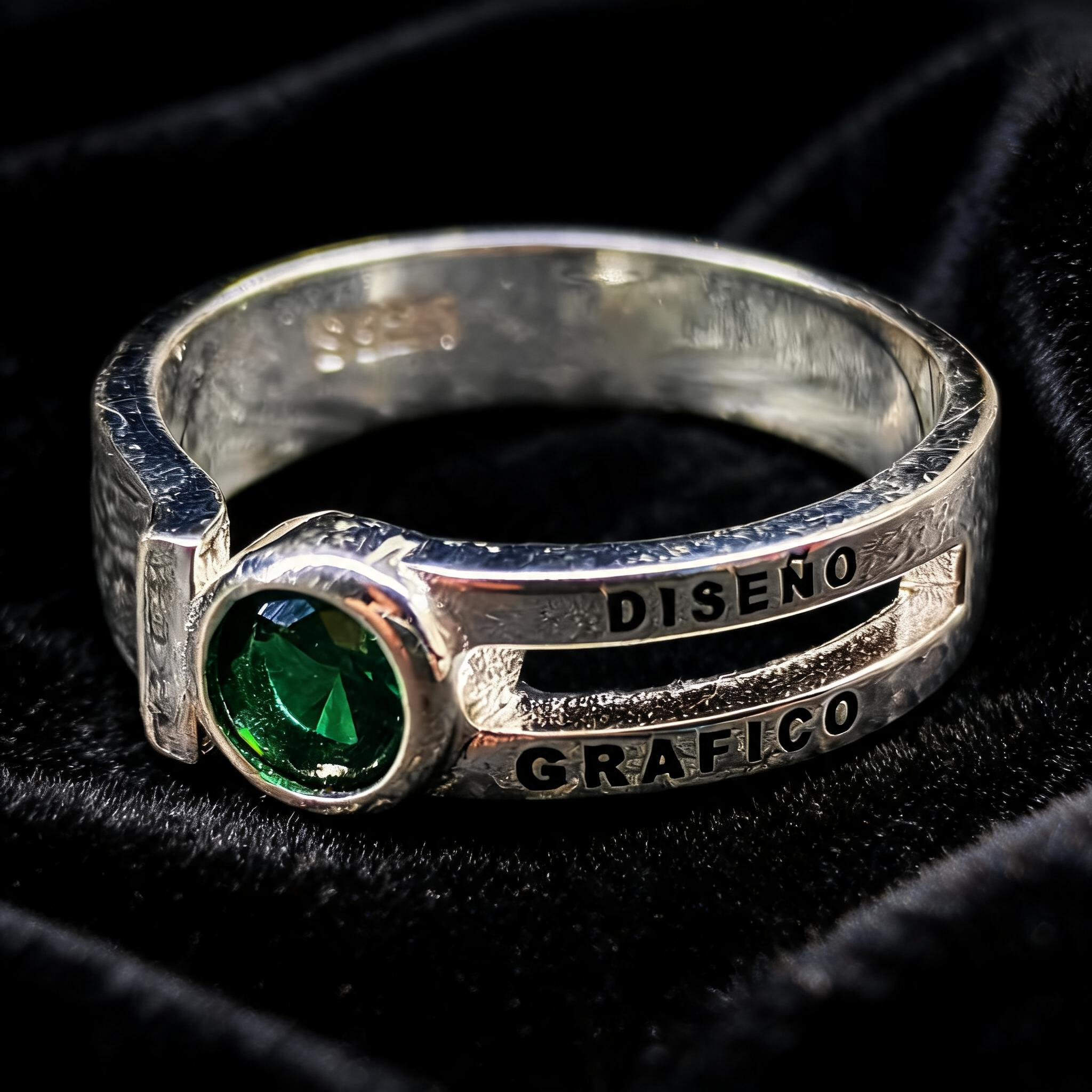 Anillo Diseño Gráfico Modelo 003 - Piedra Redonda Clásica