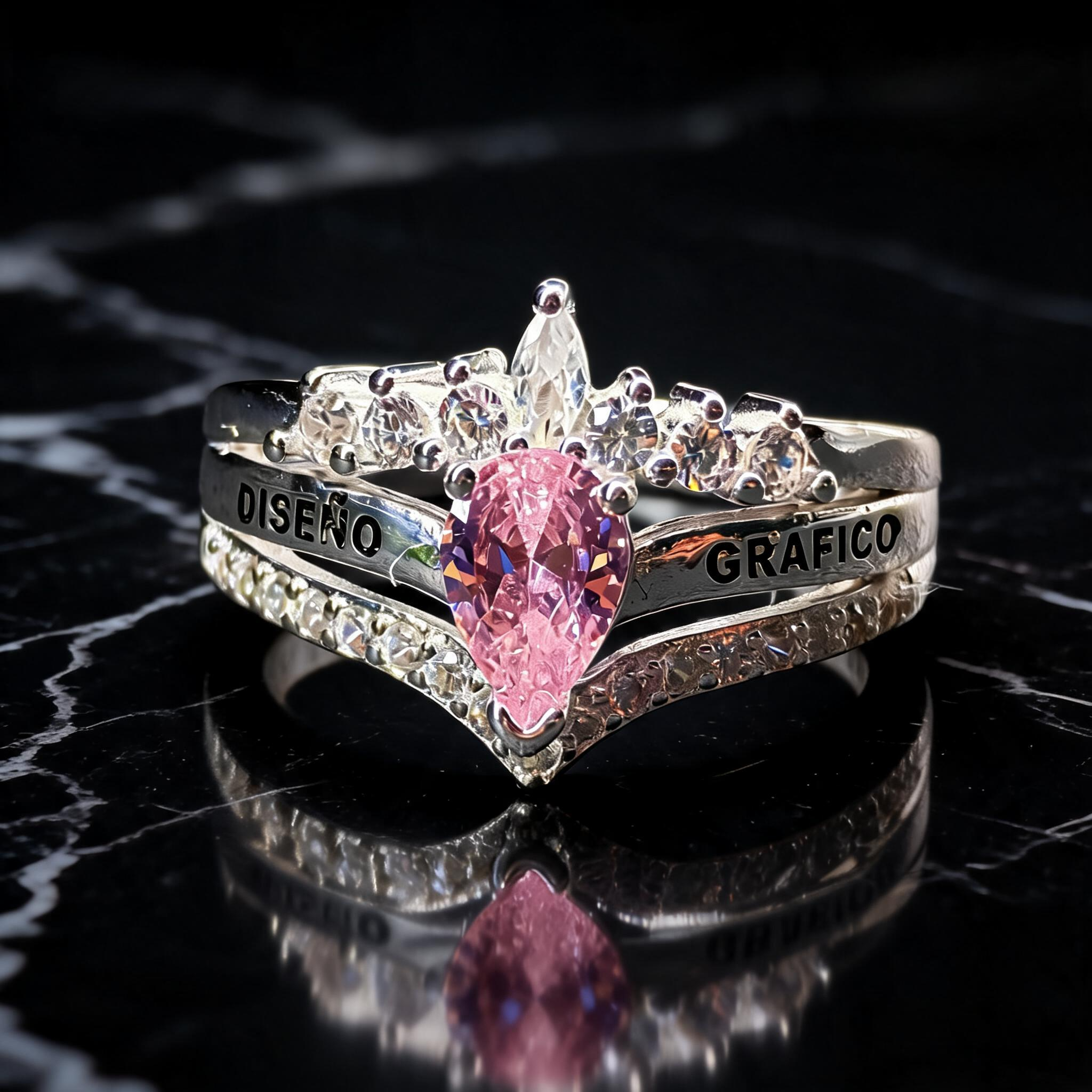 Anillo Diseño Gráfico Modelo 004 - Corona Gota