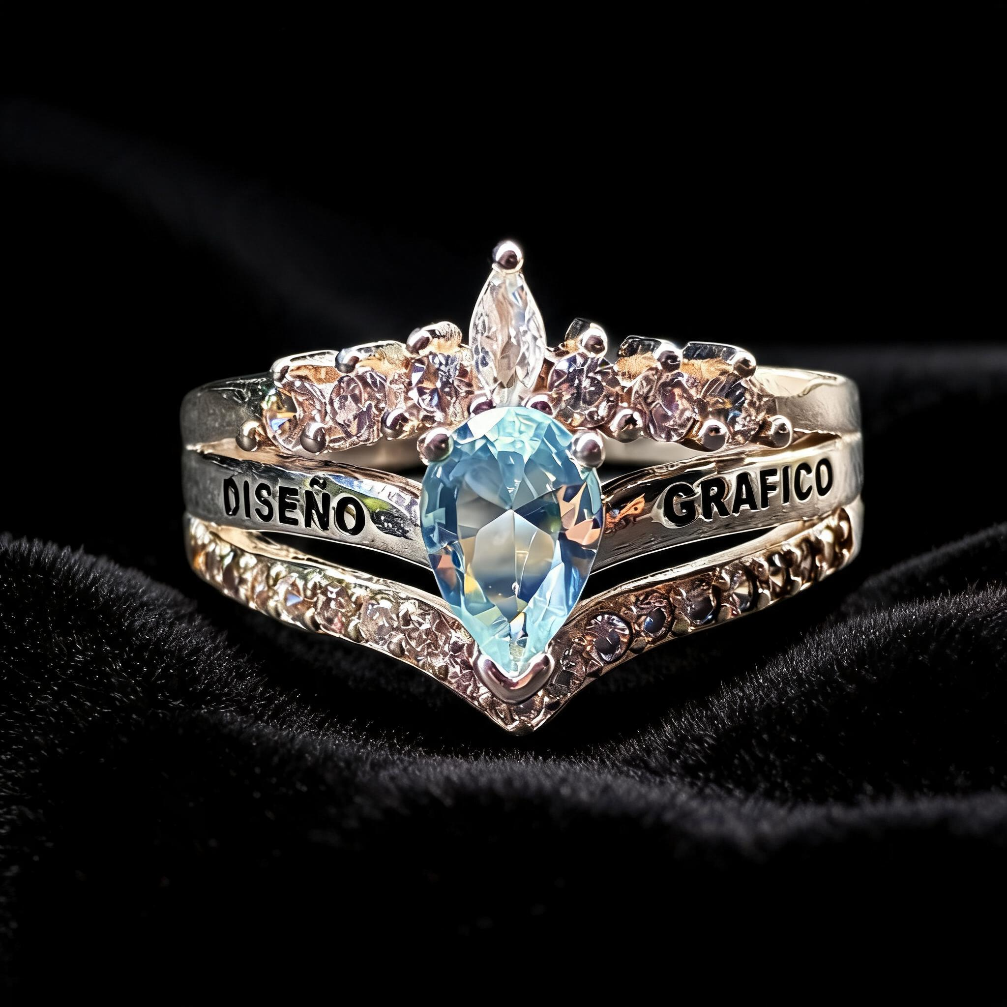 Anillo Diseño Gráfico Modelo 004 - Corona Gota