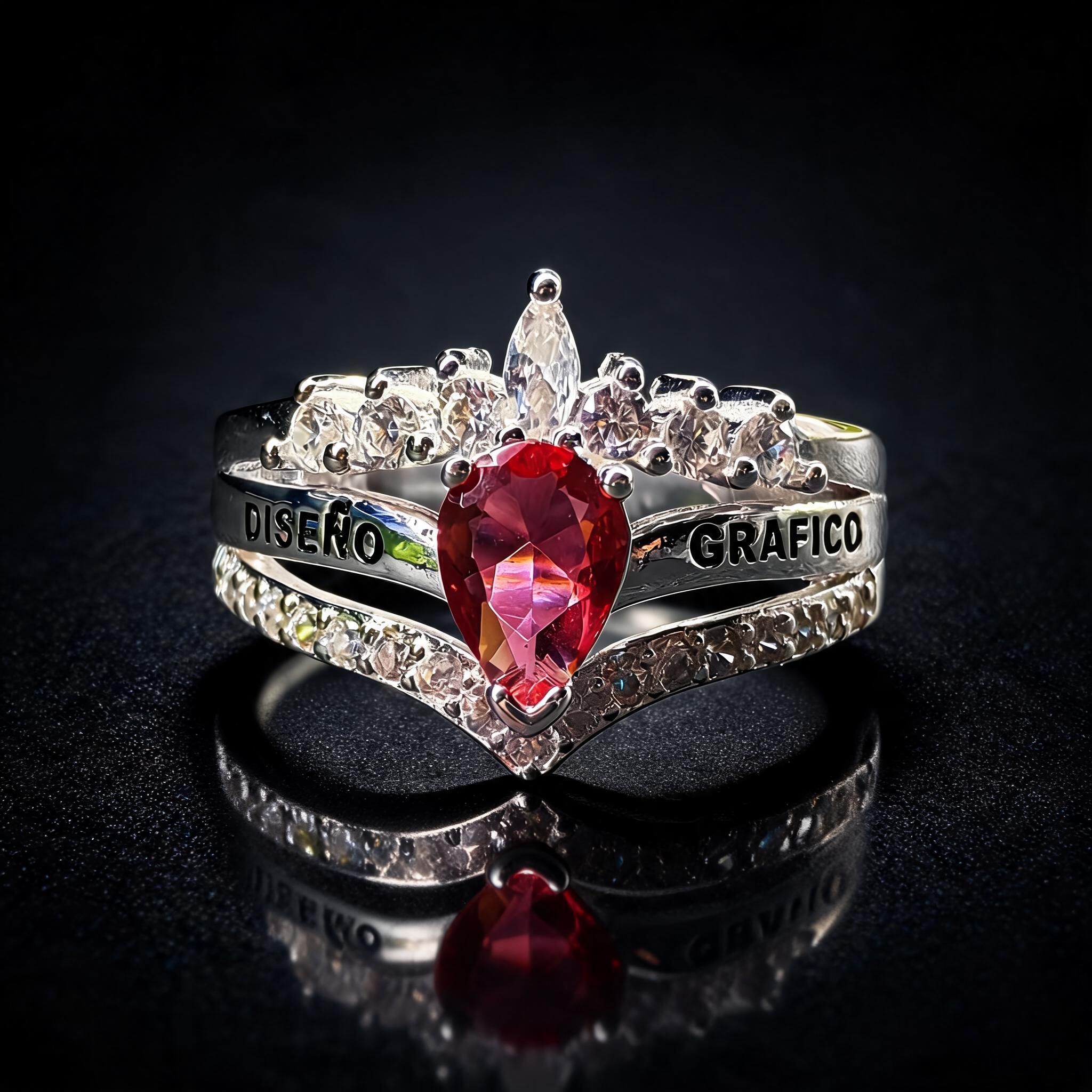 Anillo Diseño Gráfico Modelo 004 - Corona Gota