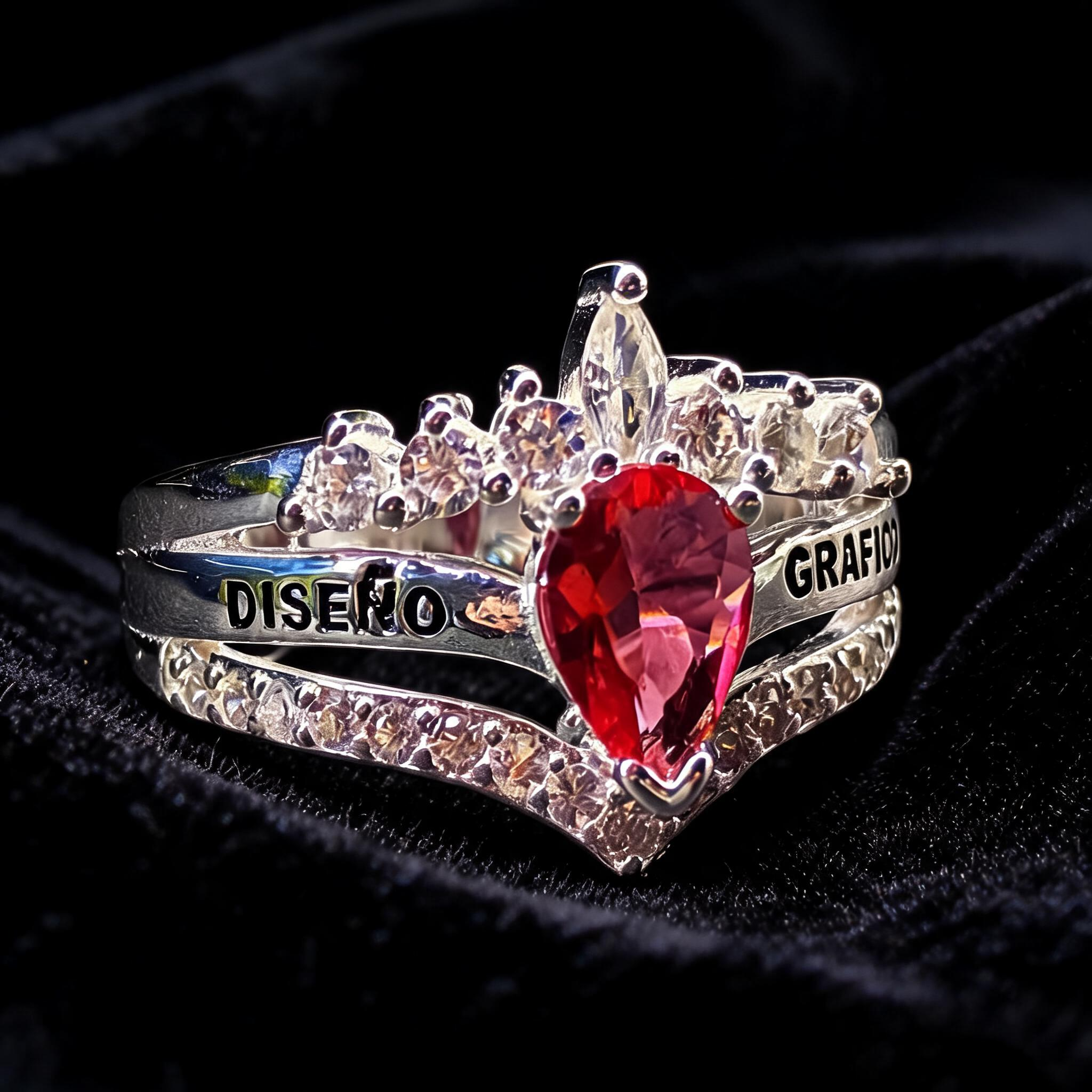 Anillo Diseño Gráfico Modelo 004 - Corona Gota