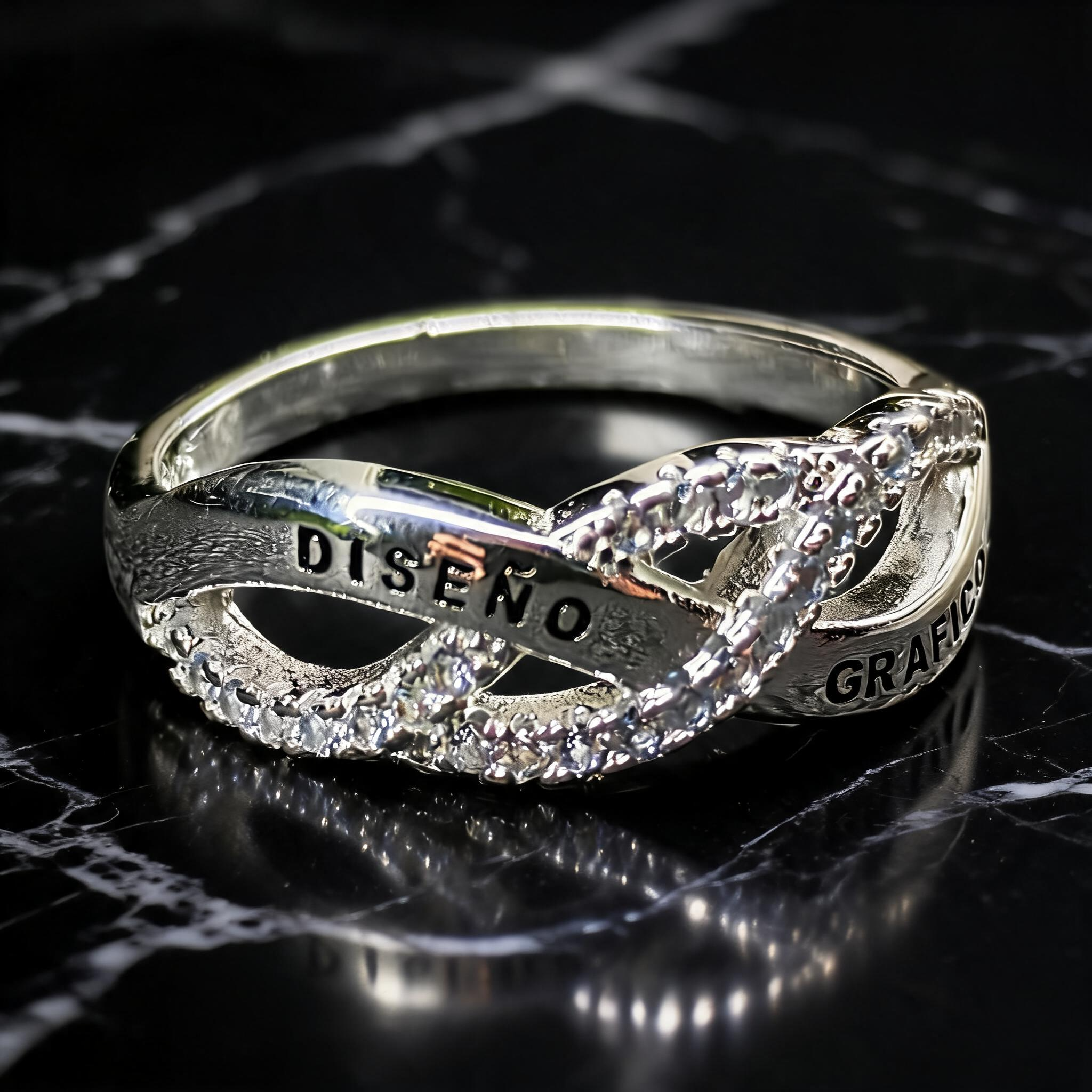 Anillo Diseño Gráfico Modelo 005 - Infinito Brillante