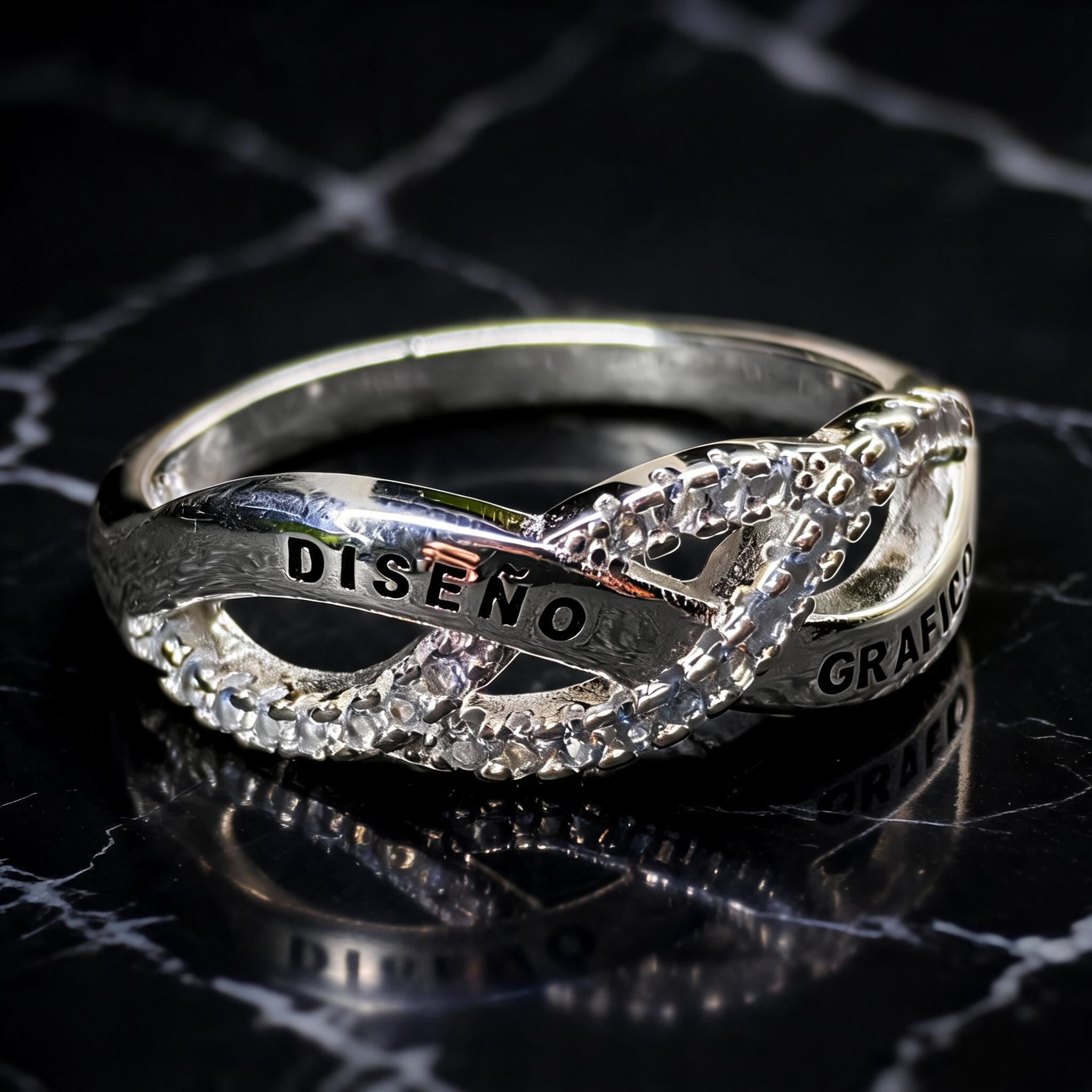 Anillo Diseño Gráfico Modelo 005 - Infinito Brillante