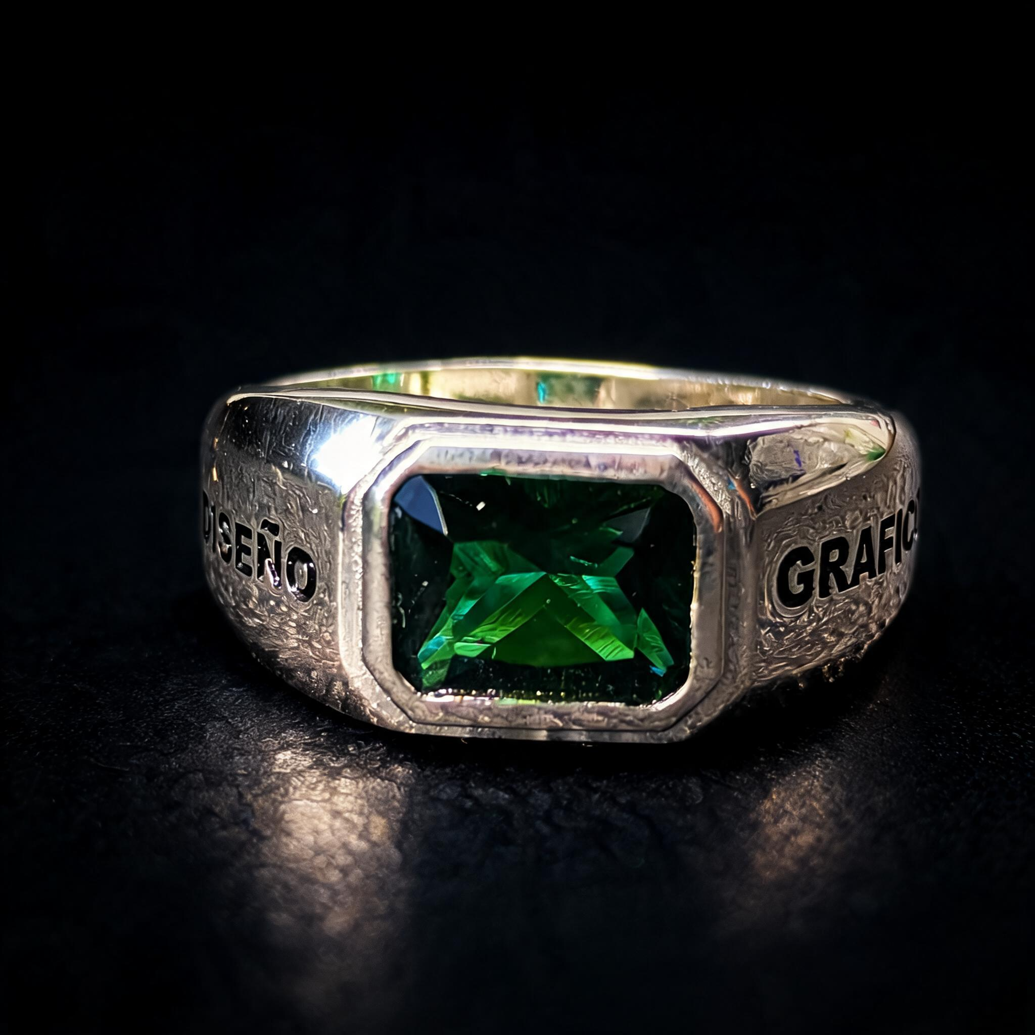 Anillo Diseño Gráfico Modelo 006 - Sello Piedra Rectangular