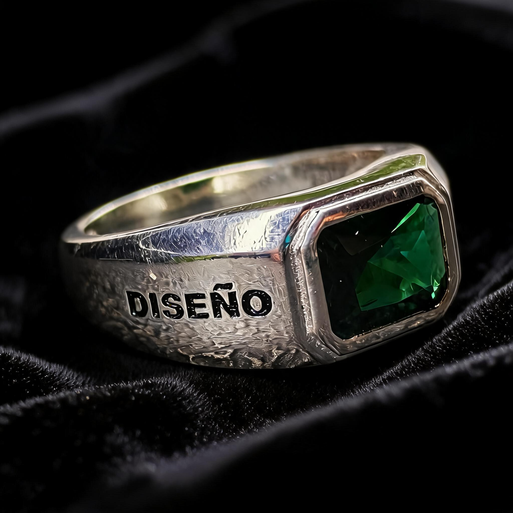 Anillo Diseño Gráfico Modelo 006 - Sello Piedra Rectangular