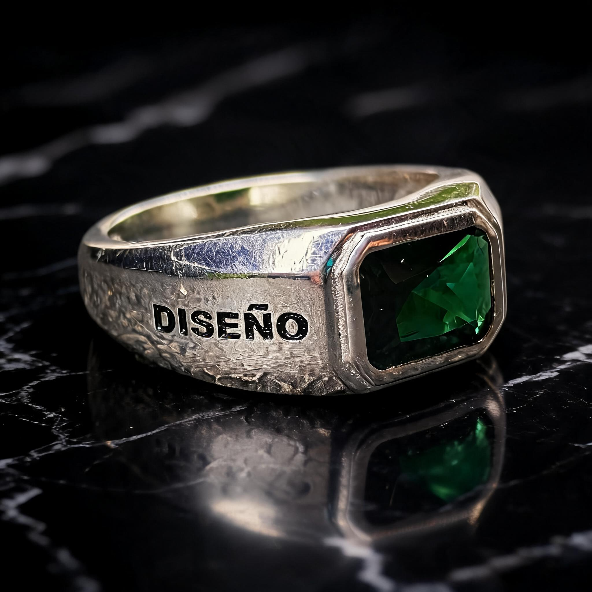 Anillo Diseño Gráfico Modelo 006 - Sello Piedra Rectangular