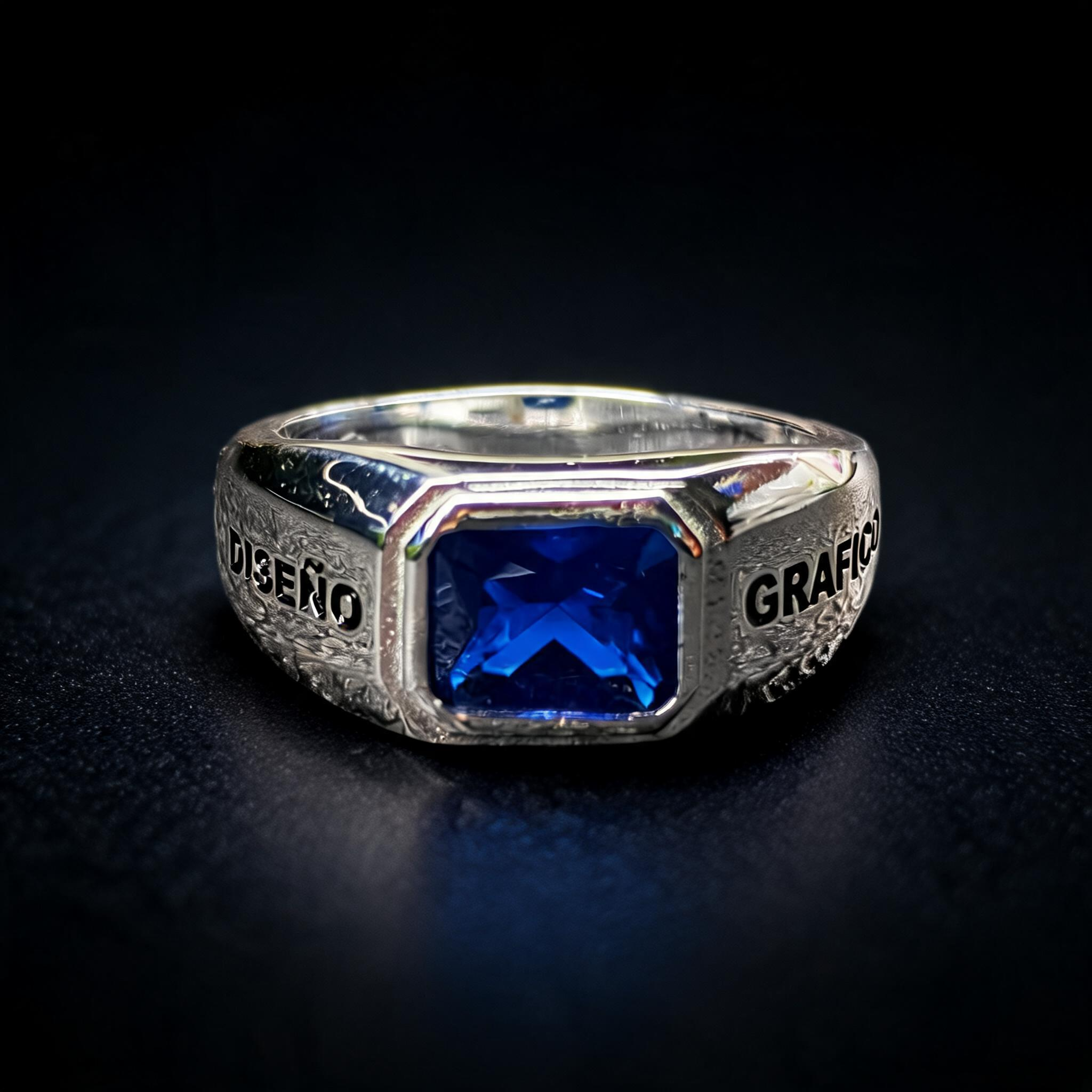 Anillo Diseño Gráfico Modelo 006 - Sello Piedra Rectangular