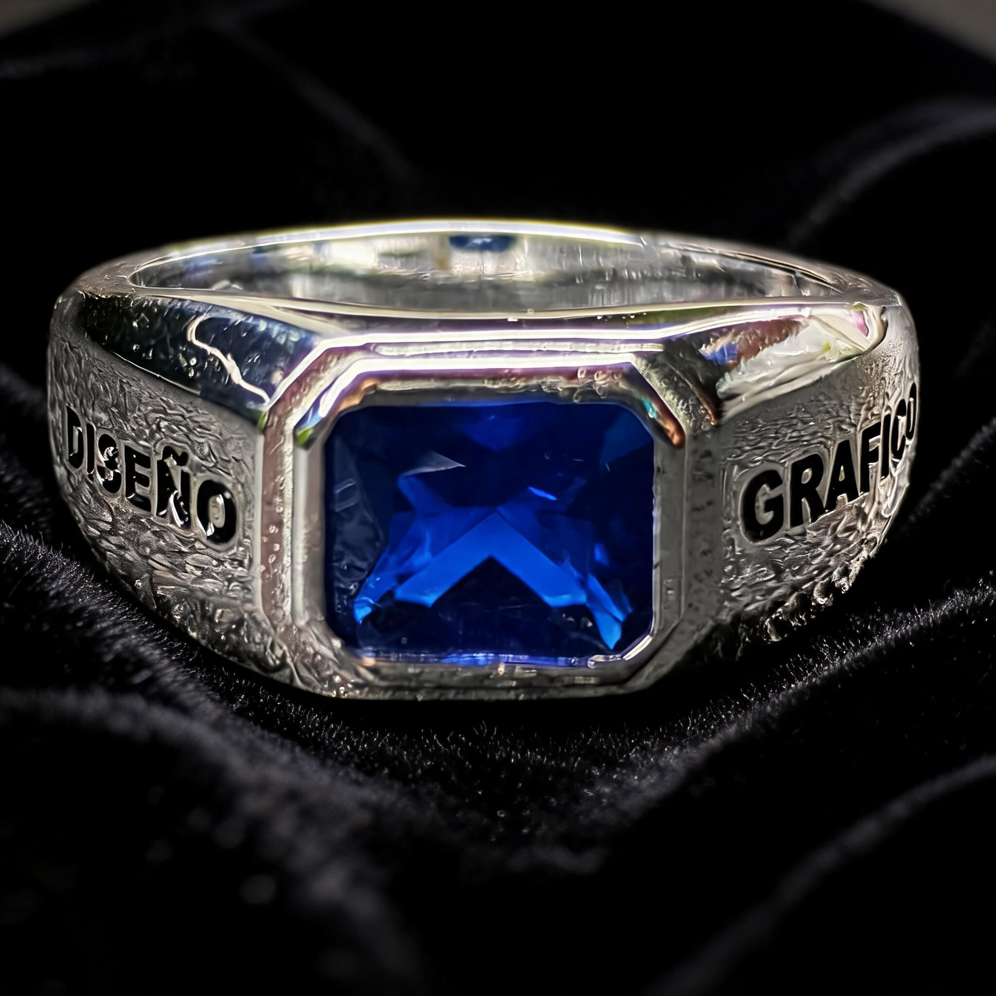 Anillo Diseño Gráfico Modelo 006 - Sello Piedra Rectangular