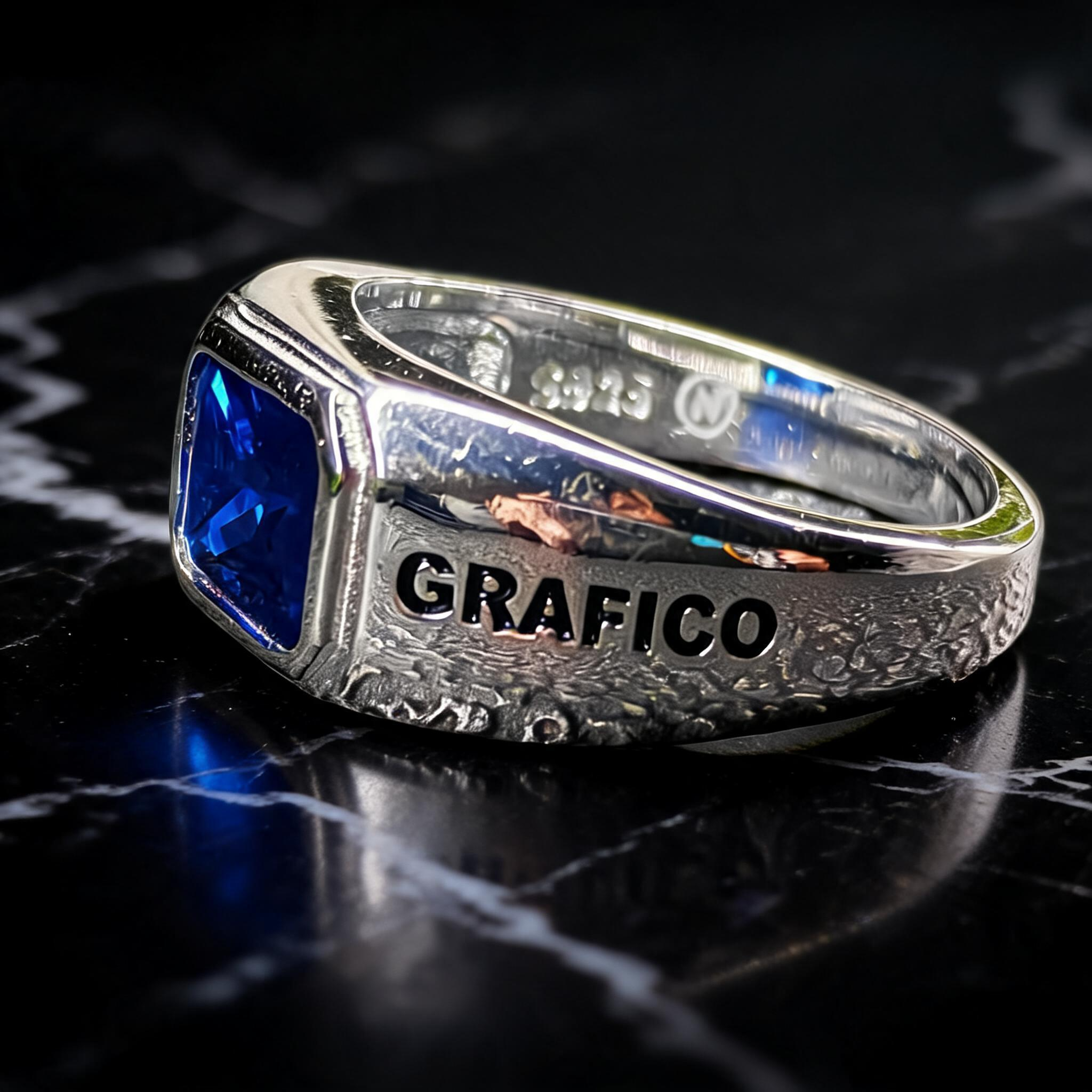 Anillo Diseño Gráfico Modelo 006 - Sello Piedra Rectangular