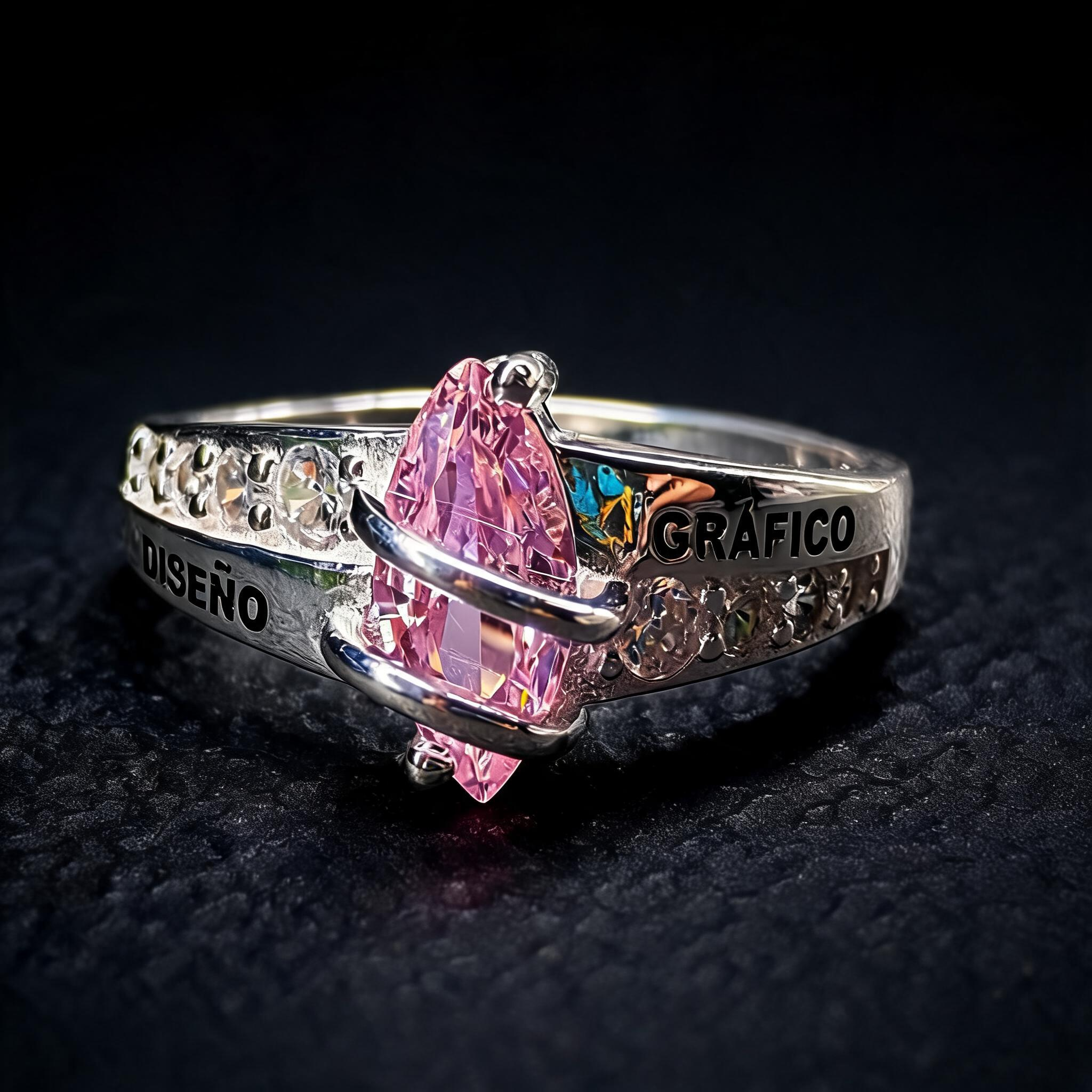 Anillo Diseño Gráfico Modelo 007 - Piedra Vertical Moderna