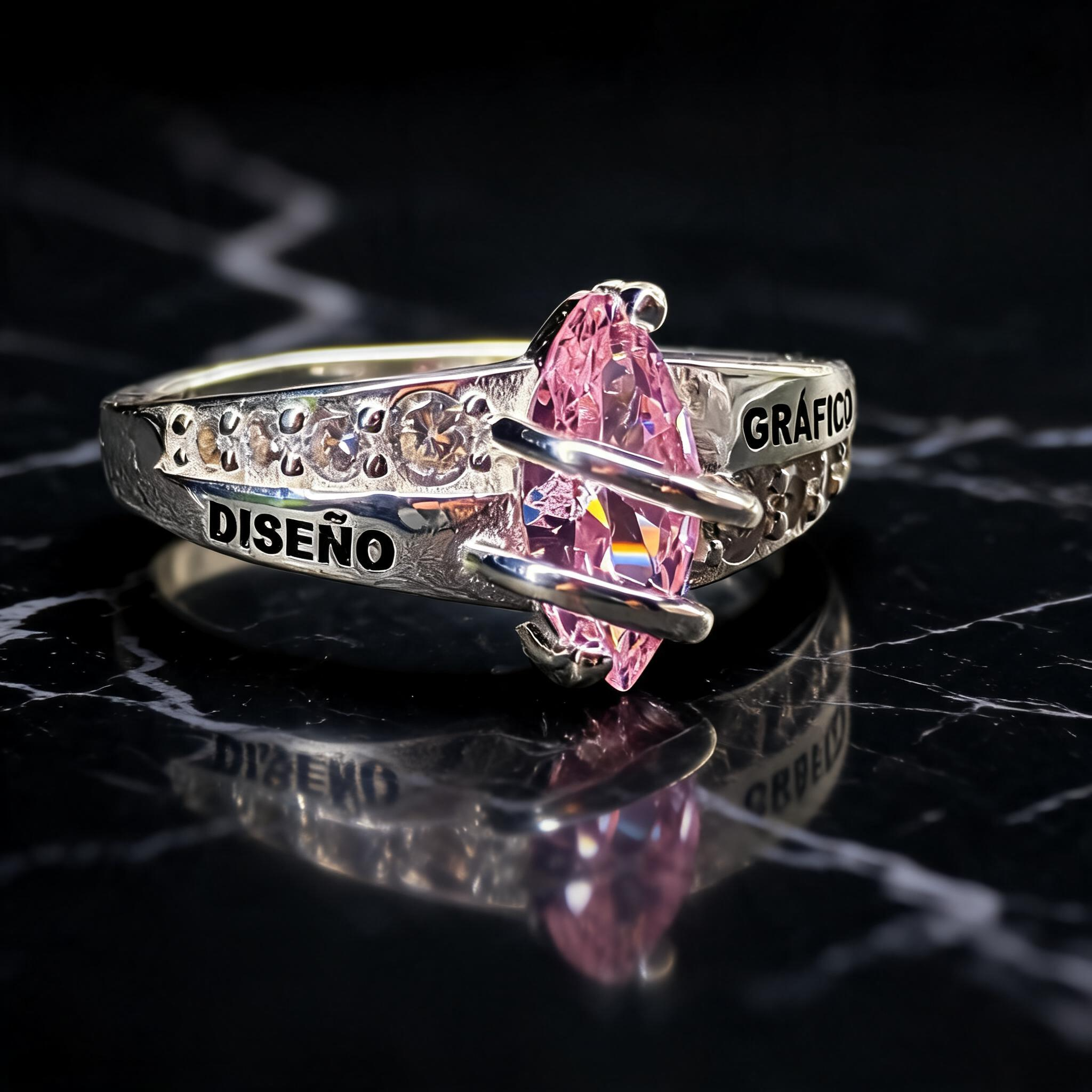 Anillo Diseño Gráfico Modelo 007 - Piedra Vertical Moderna