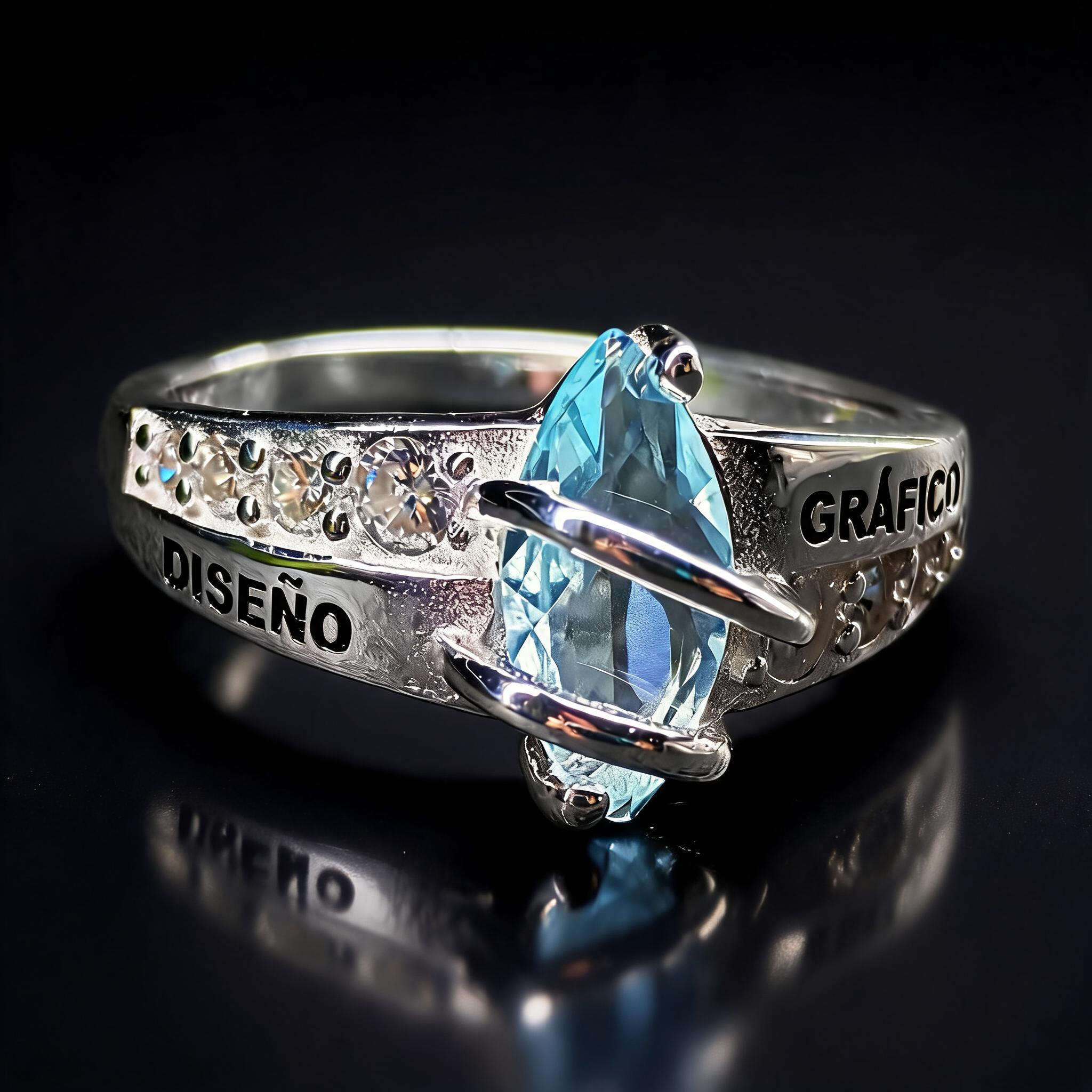 Anillo Diseño Gráfico Modelo 007 - Piedra Vertical Moderna
