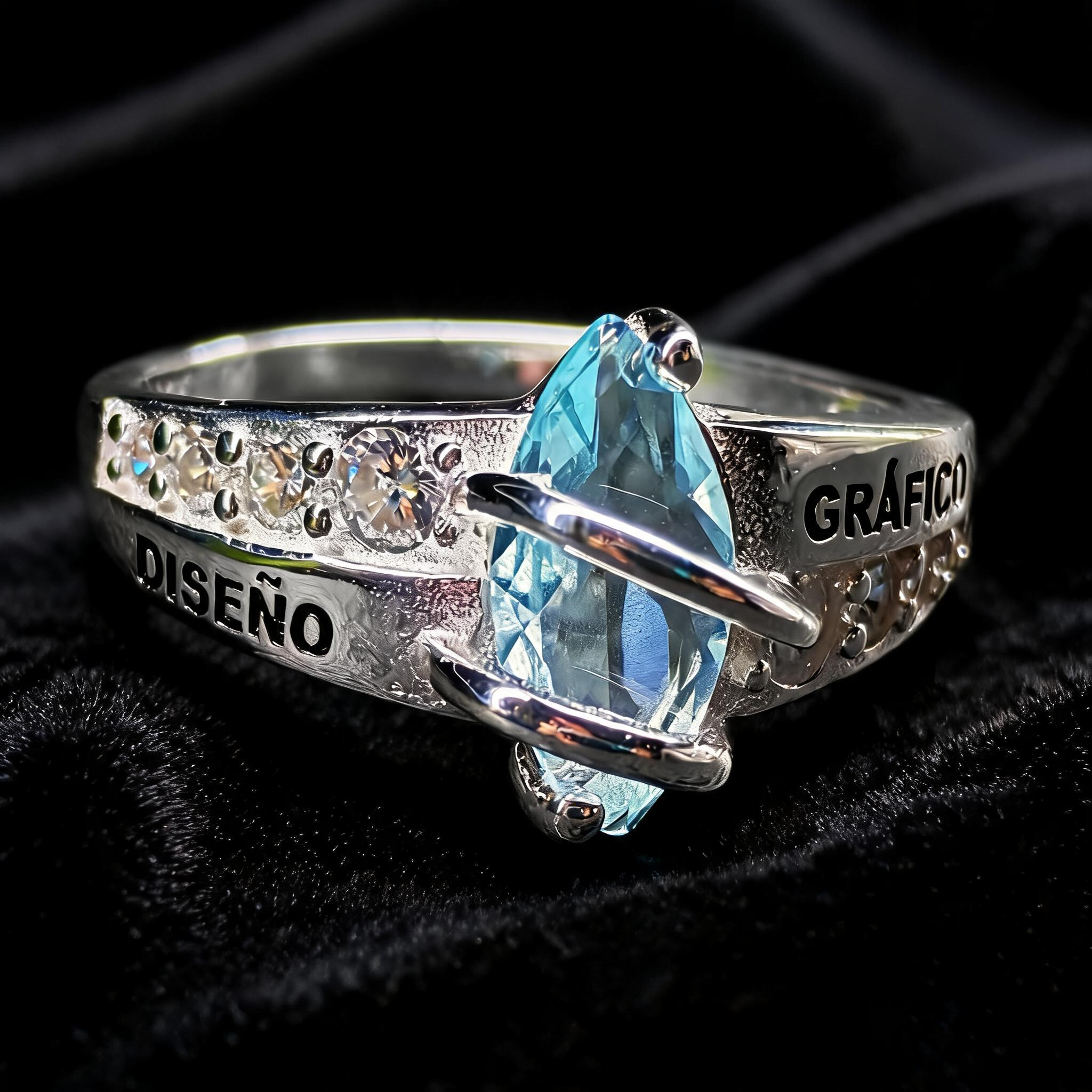 Anillo Diseño Gráfico Modelo 007 - Piedra Vertical Moderna